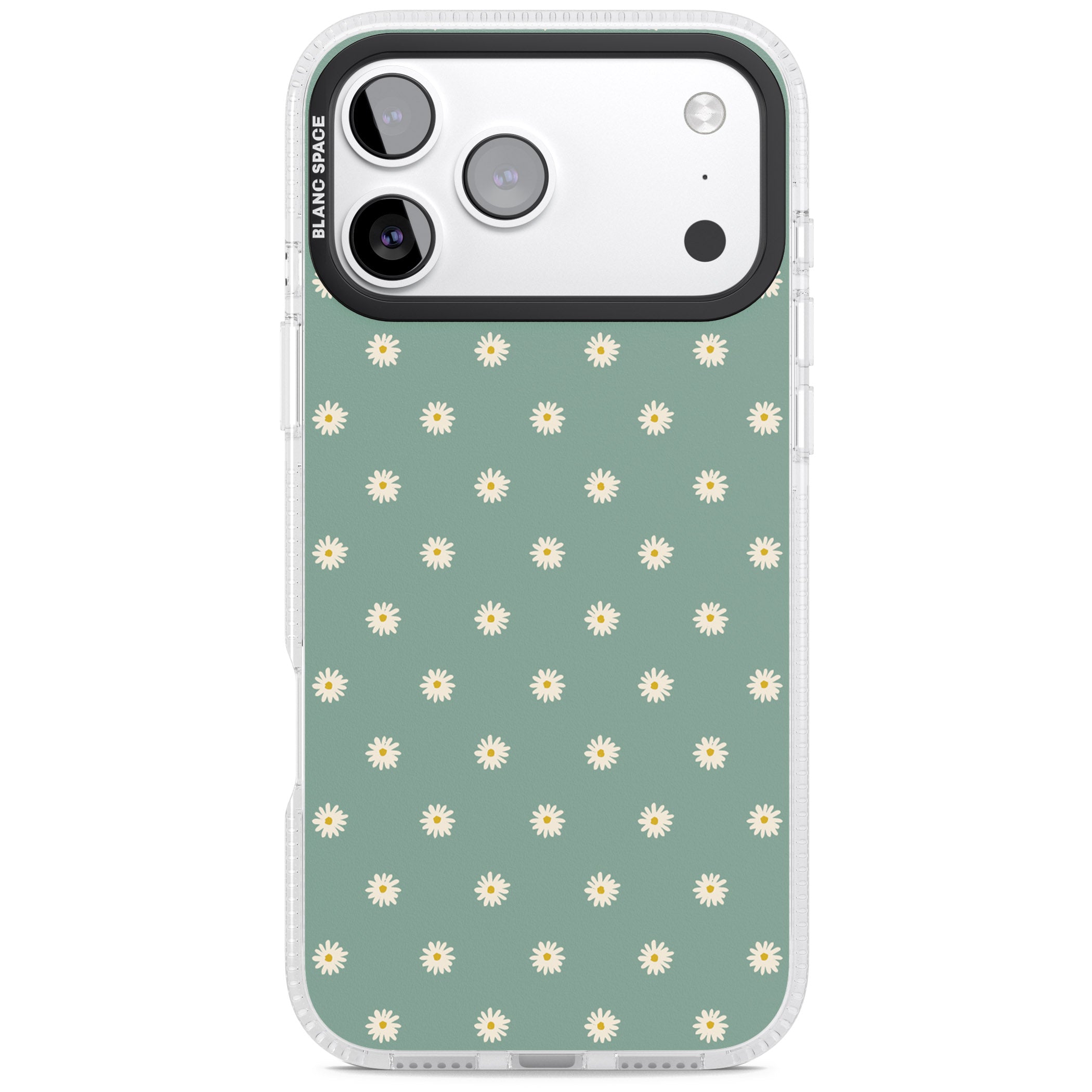 Sage Daisy Floral iPhone 17 Pro Max Impact Air Clear Phone Case