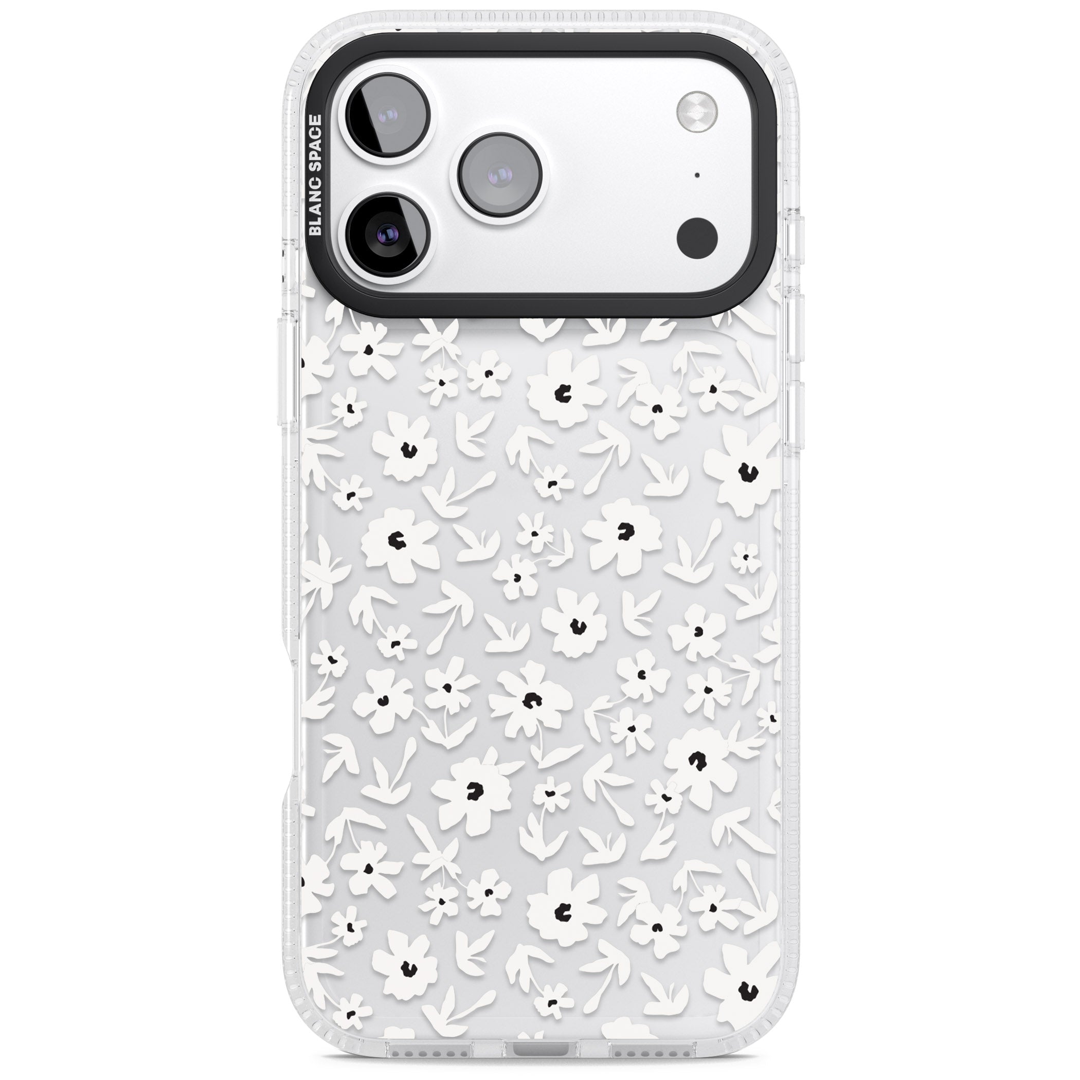 Monochrome Floral iPhone 17 Pro Max Impact Air Clear Phone Case