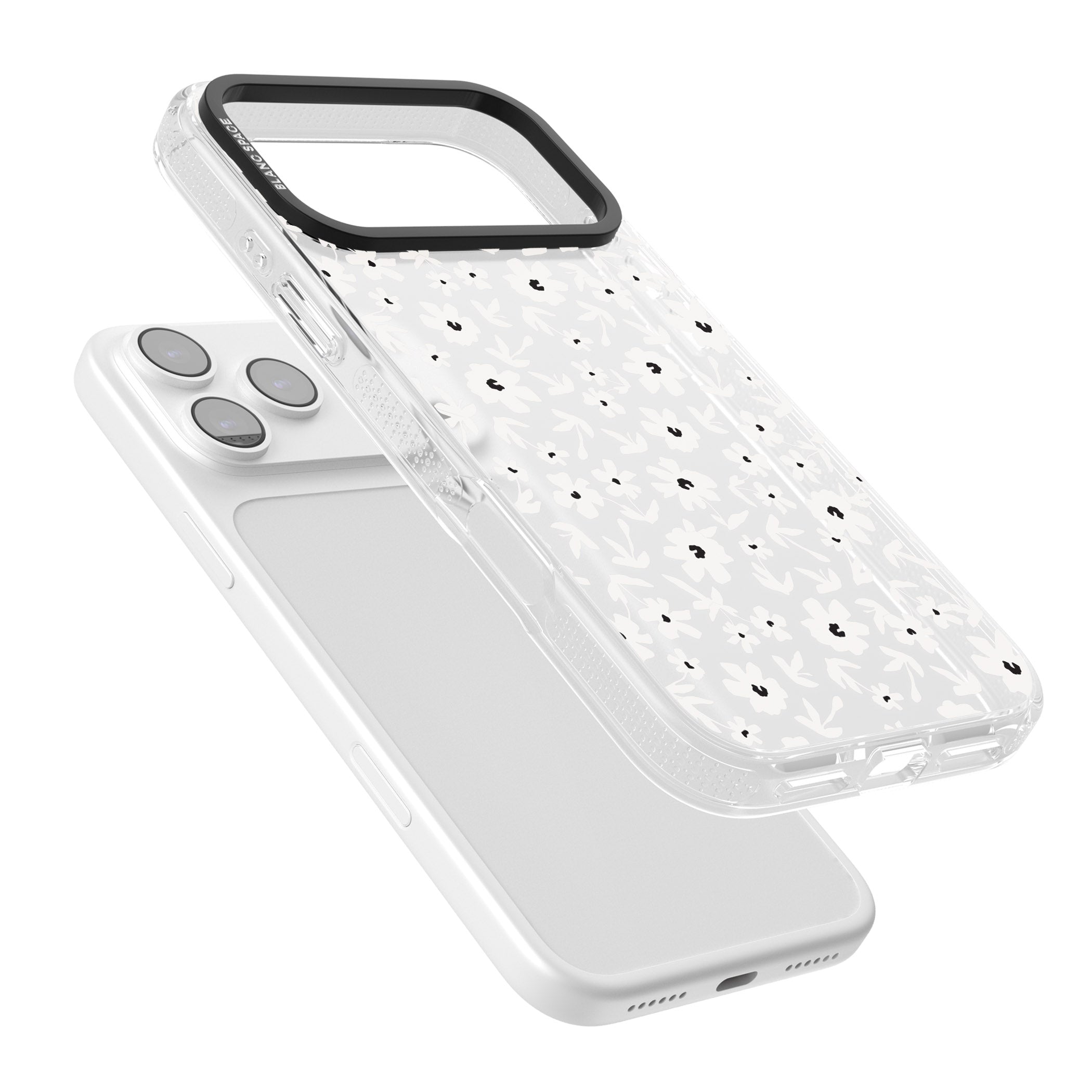 Monochrome Floral iPhone 17 Pro Max Impact Air Clear Phone Case Colours