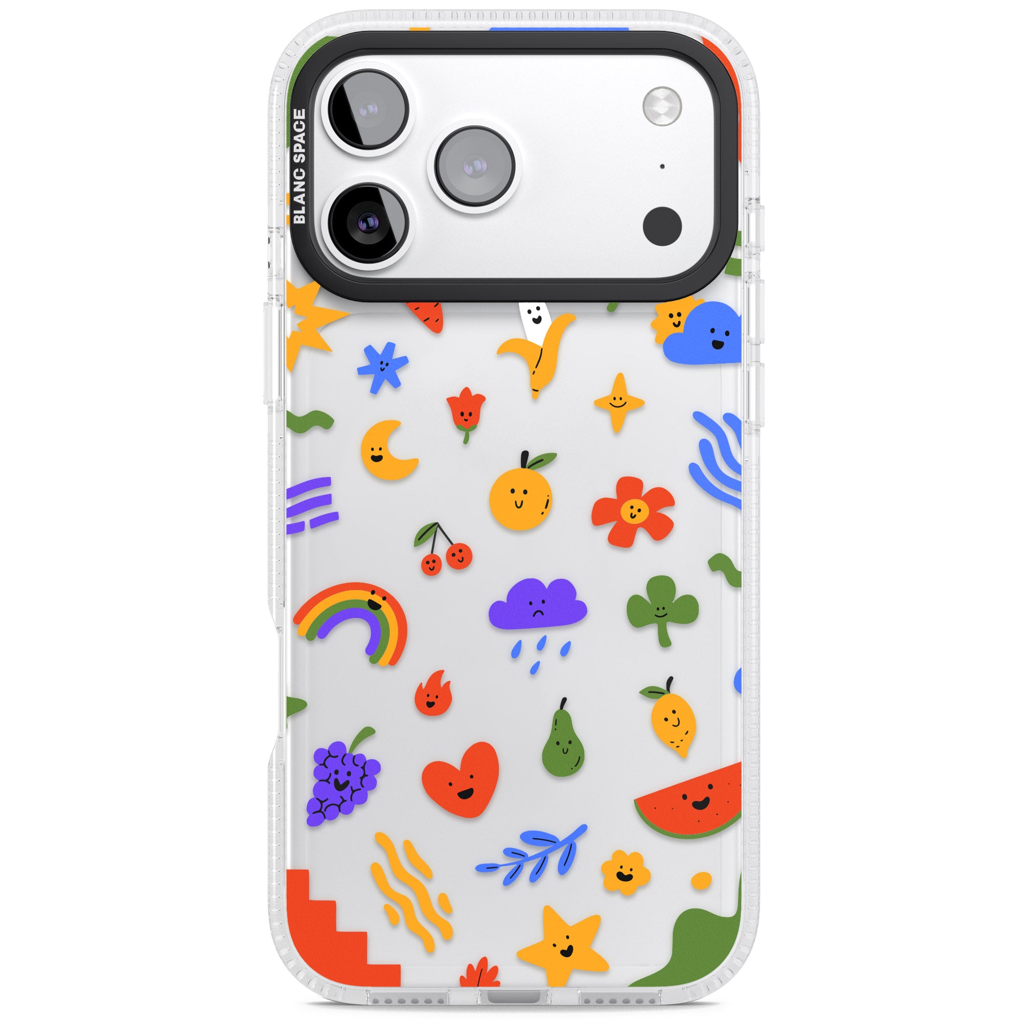 Quirky Cute Icon Pattern iPhone 17 Pro Impact Air Clear Phone Case