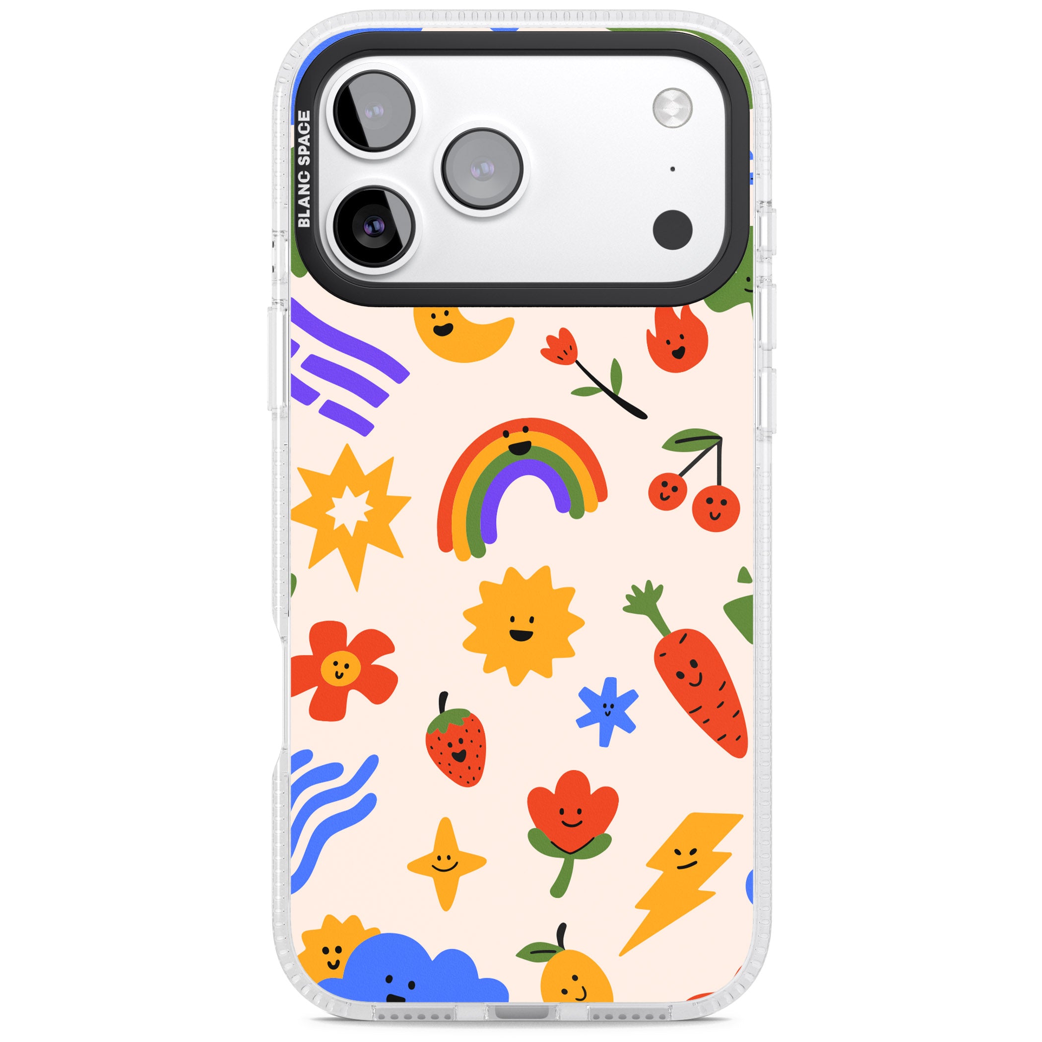 Playful Kawaii Icons iPhone 17 Pro Max Impact Air Clear Phone Case
