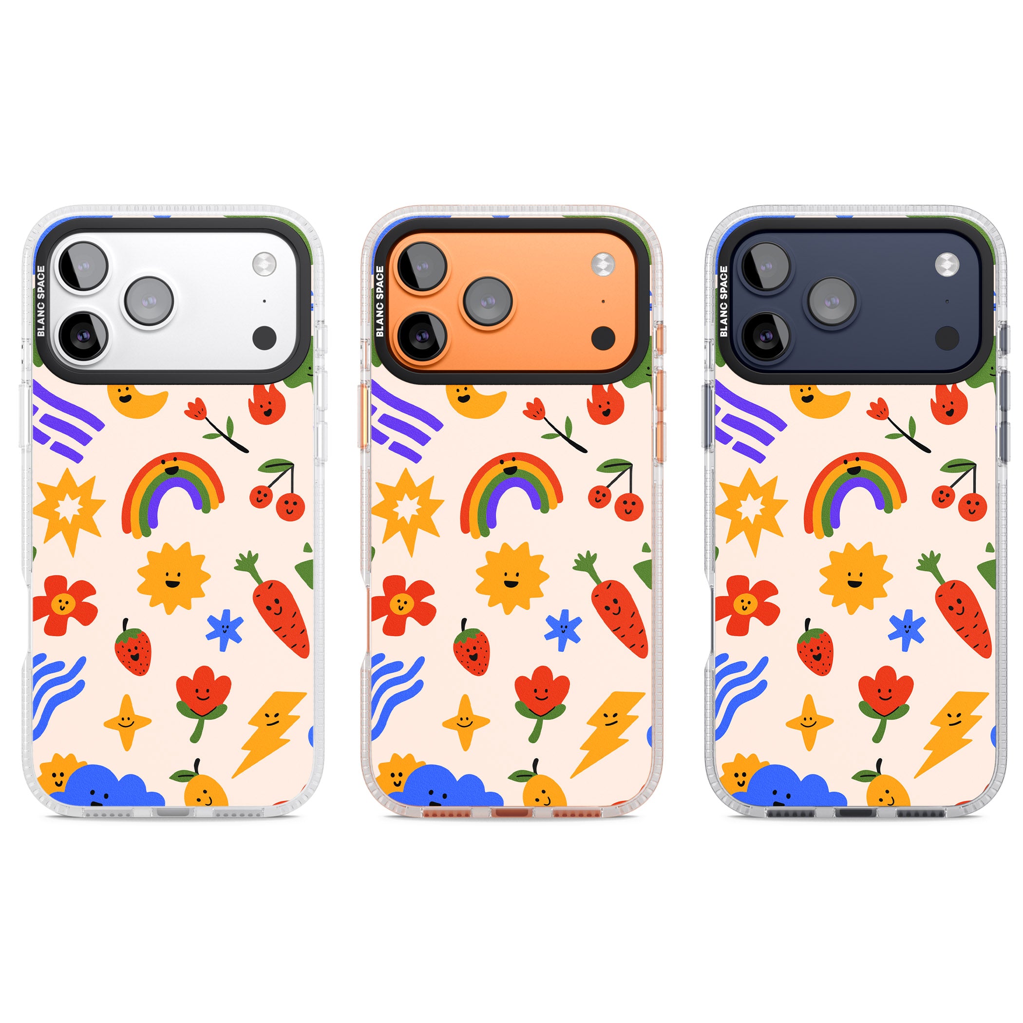 Playful Kawaii Icons iPhone 17 Pro Impact Air Clear Phone Case APT Impact Protection