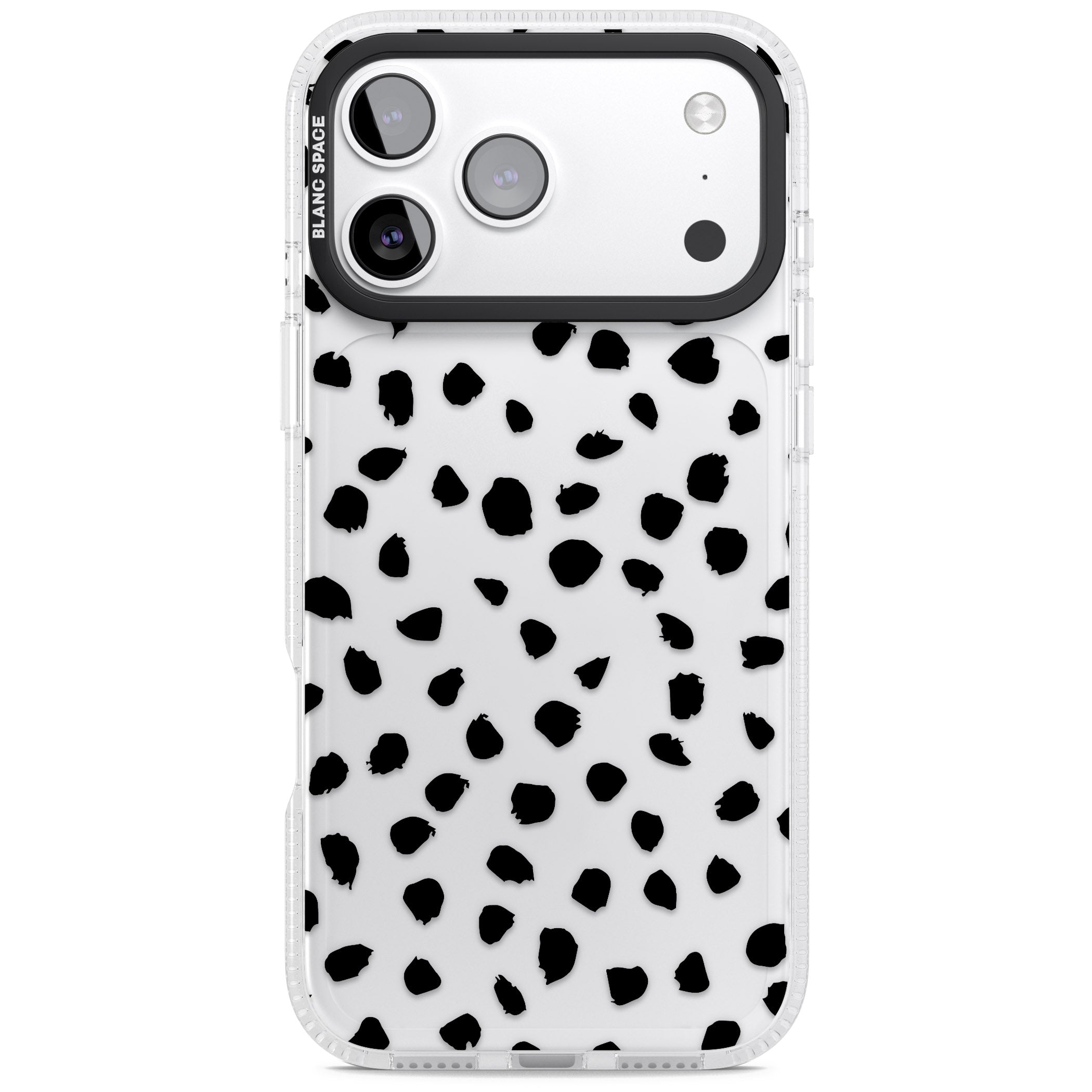 Black Dalmatian Polka Dot iPhone 17 Pro Max Impact Air Clear Phone Case