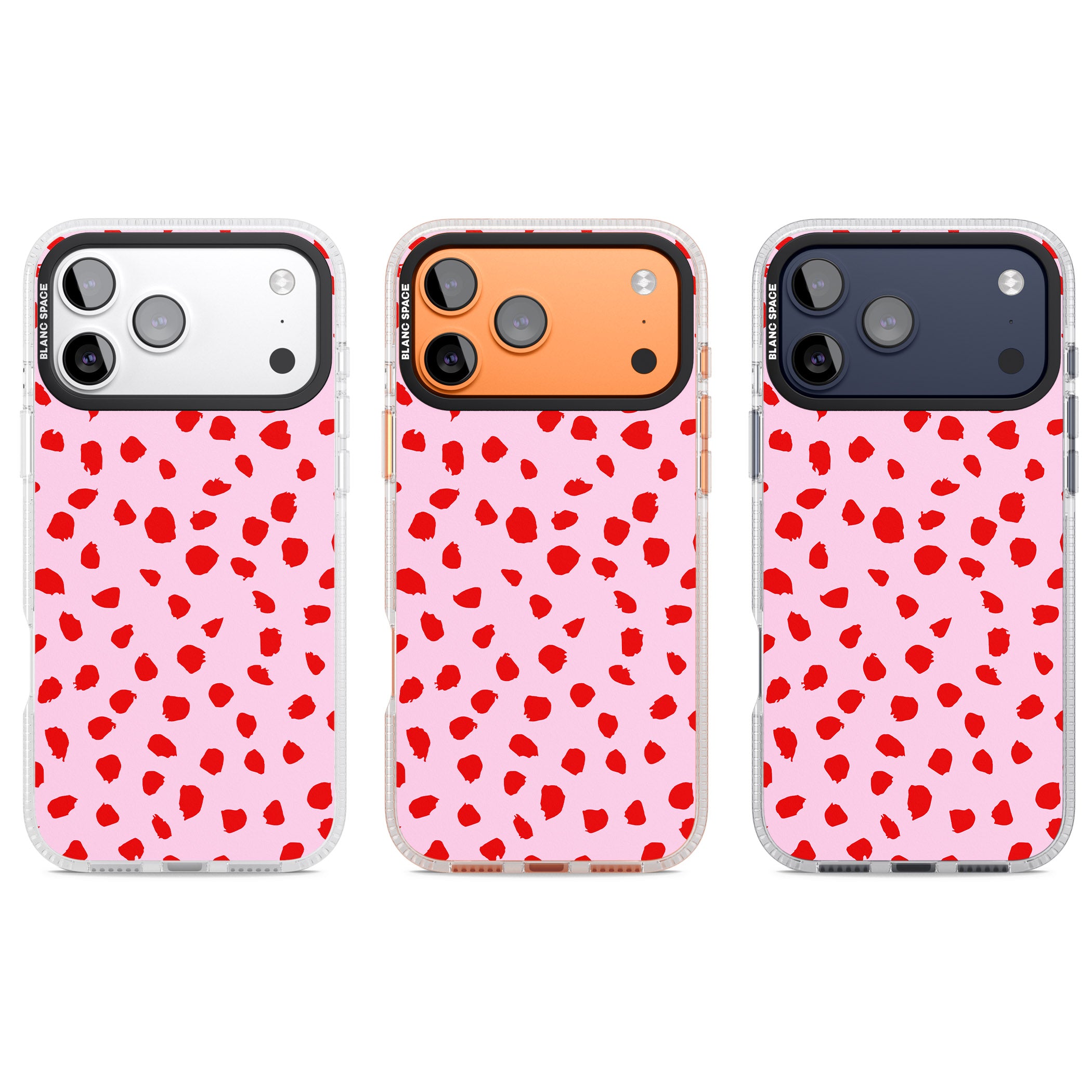 Red Polka Dot iPhone 17 Pro Impact Air Clear Phone Case APT Impact Protection