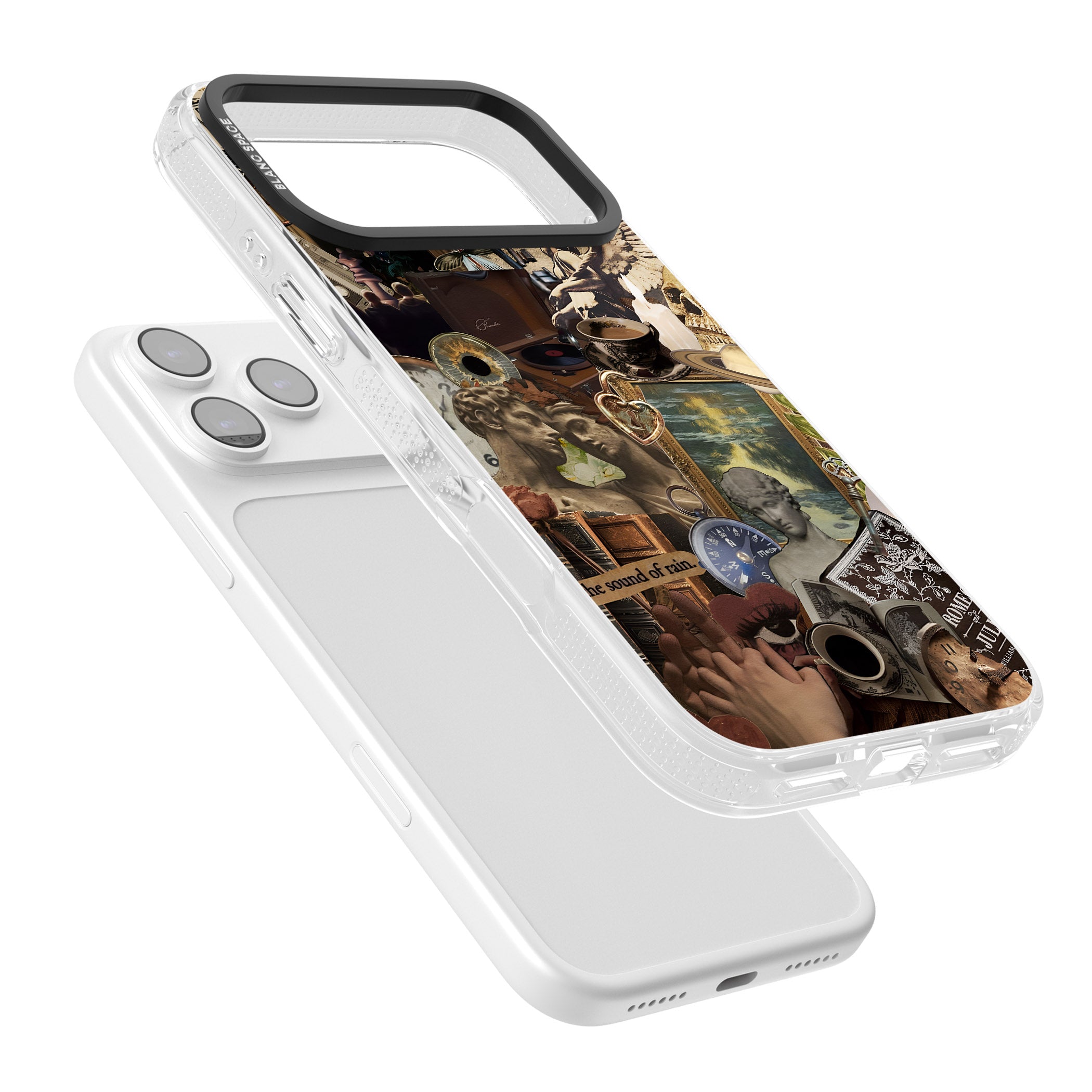 Vintage Academia Collage iPhone 17 Pro Max Impact Air Clear Phone Case Colours
