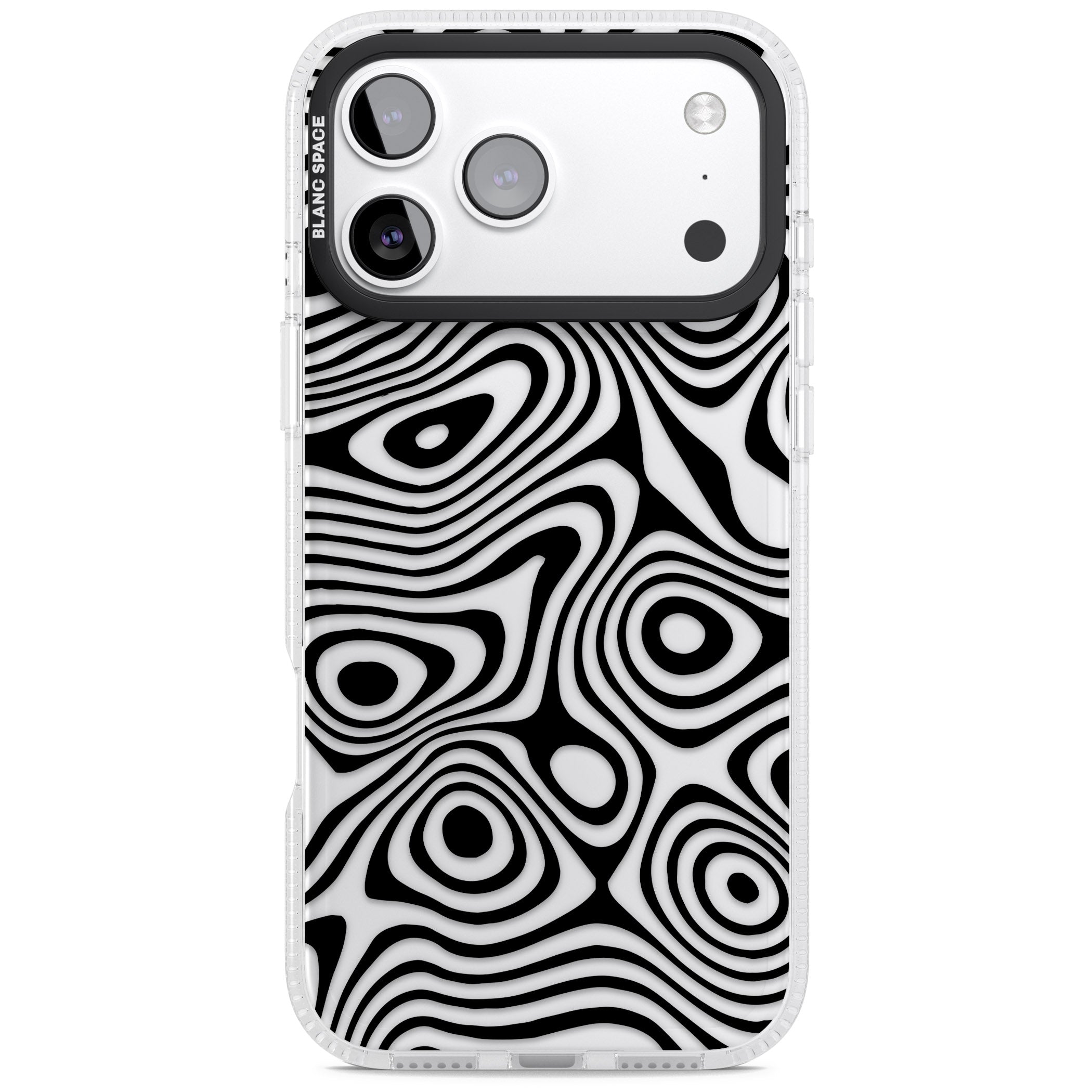Dark Topographic Map iPhone 17 Pro Max Impact Air Clear Phone Case