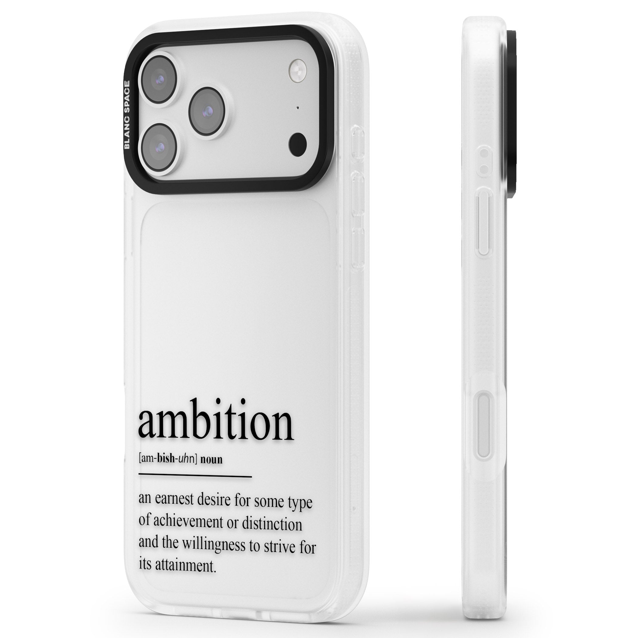 Ambition iPhone 17 Pro Max Impact Air Clear Phone Case Side Profile