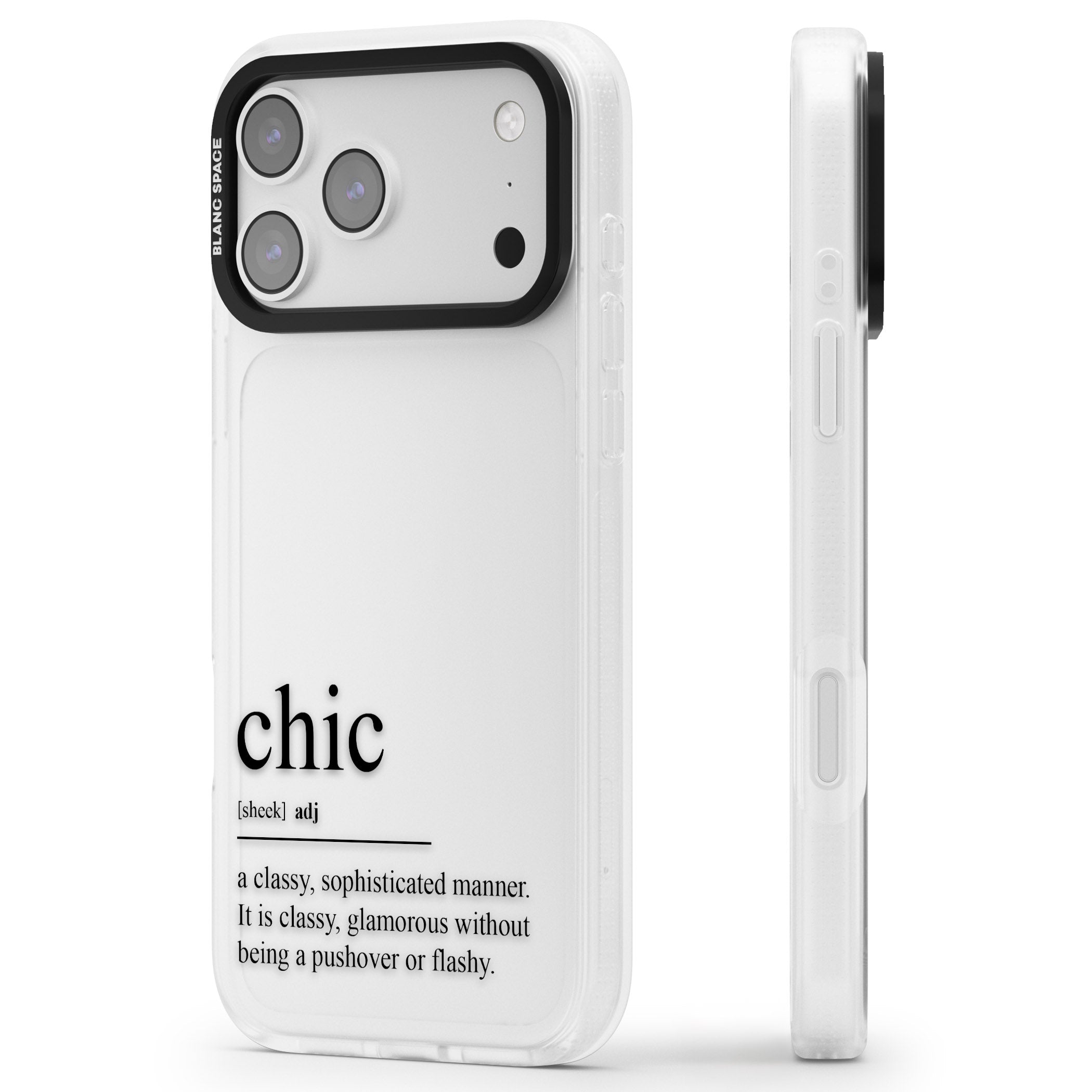 Chic iPhone 17 Pro Max Impact Air Clear Phone Case Side Profile