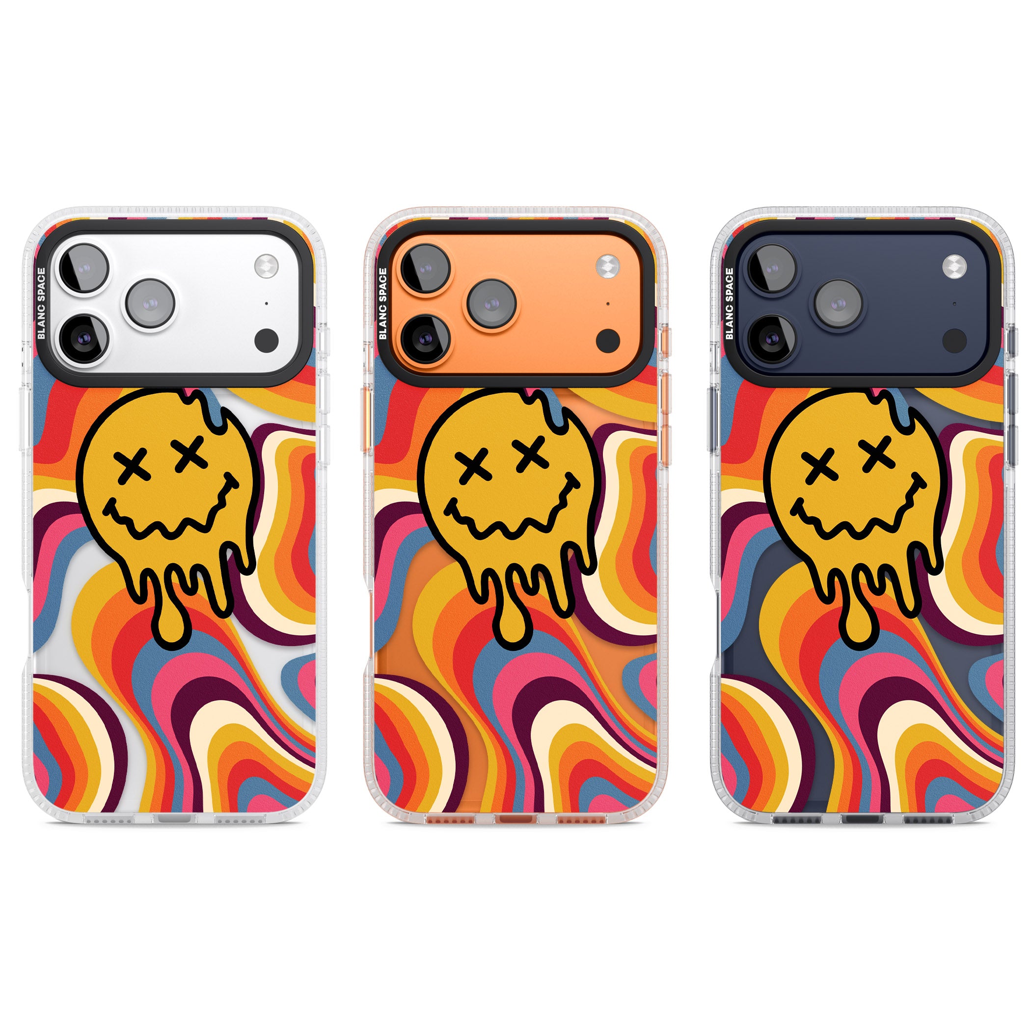 Trippy Face Melt iPhone 17 Pro Impact Air Clear Phone Case APT Impact Protection