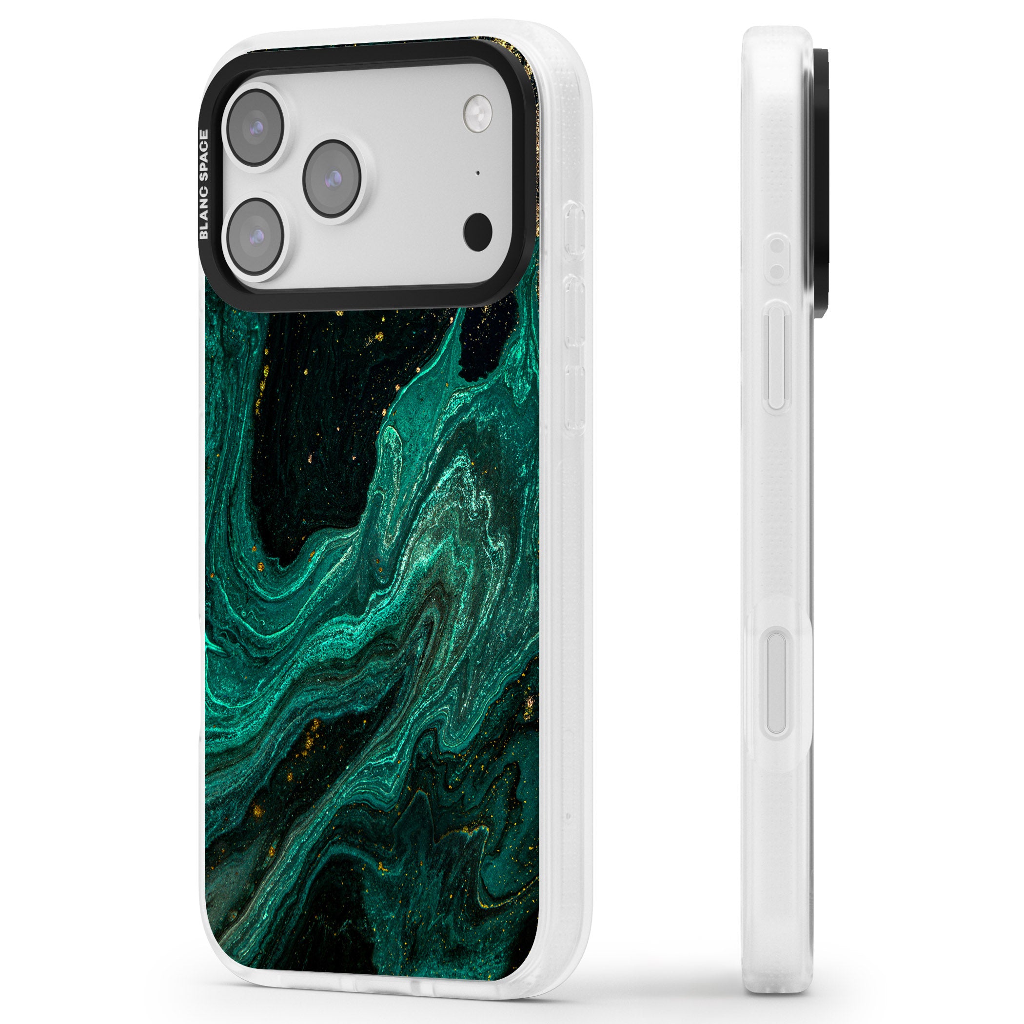 Emerald Lagoon iPhone 17 Pro Max Impact Air Clear Phone Case Side Profile