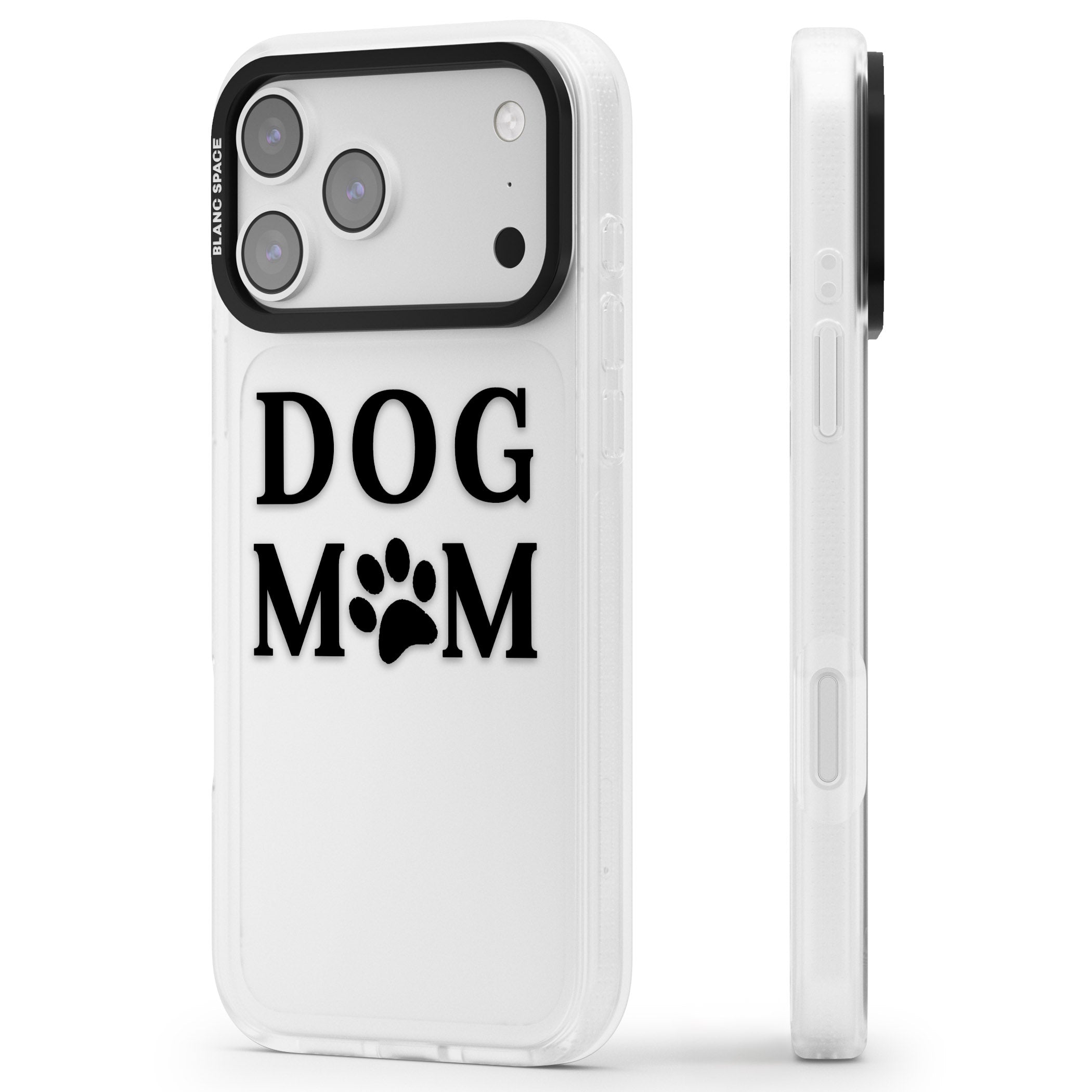 Dog Mom iPhone 17 Pro Max Impact Air Clear Phone Case Side Profile