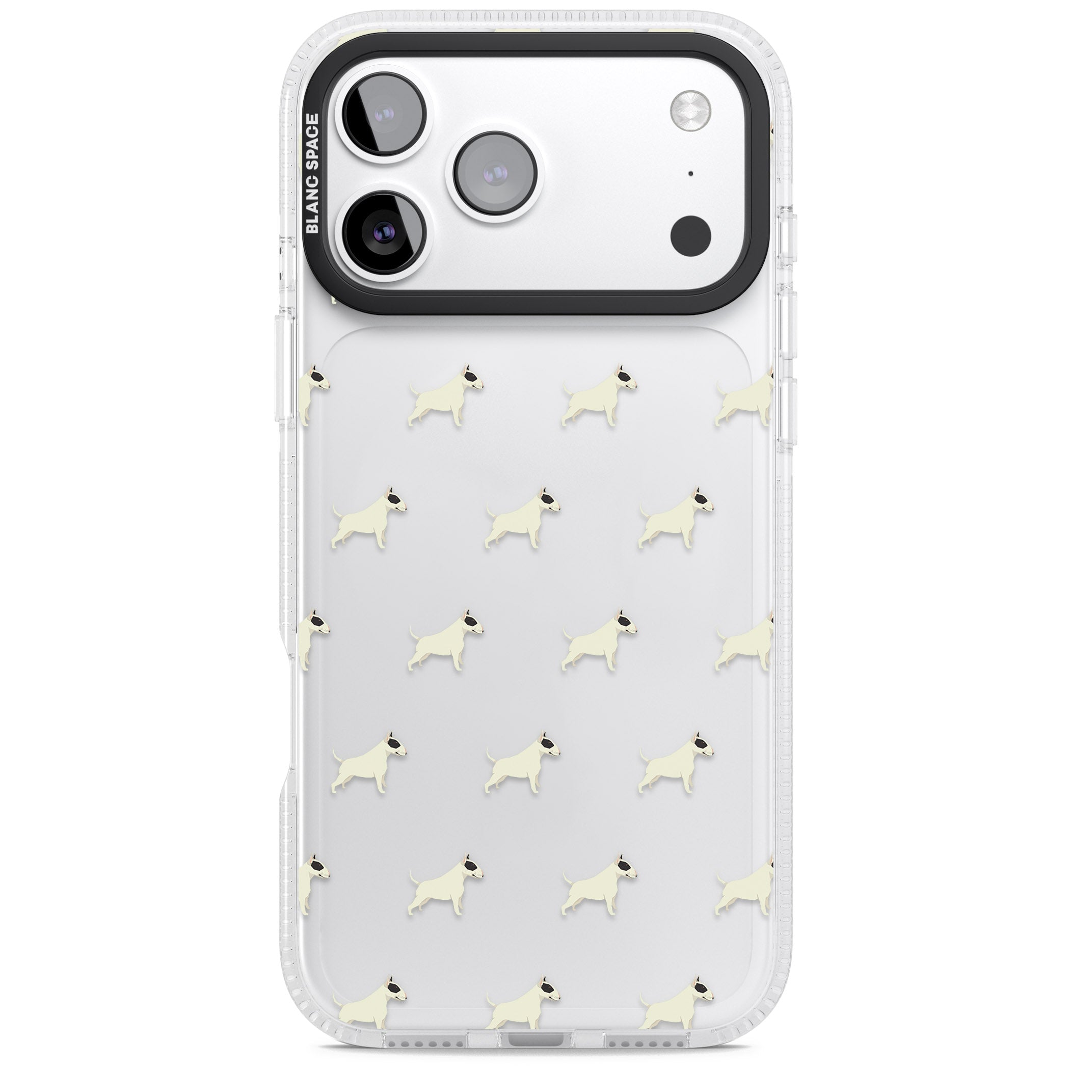 Bull Terrier Pattern iPhone 17 Pro Max Impact Air Clear Phone Case