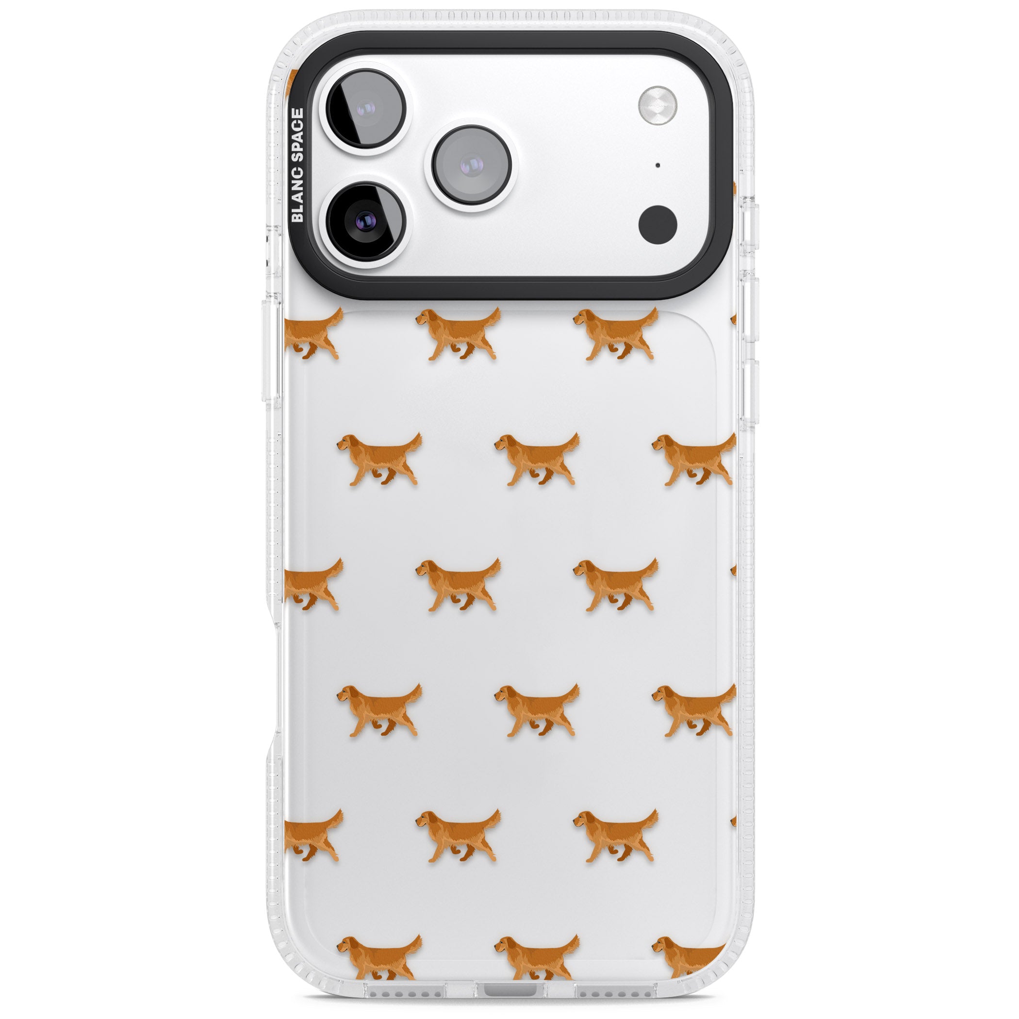 Golden Retriever Dog Pattern Clear iPhone 17 Pro Max Impact Air Clear Phone Case