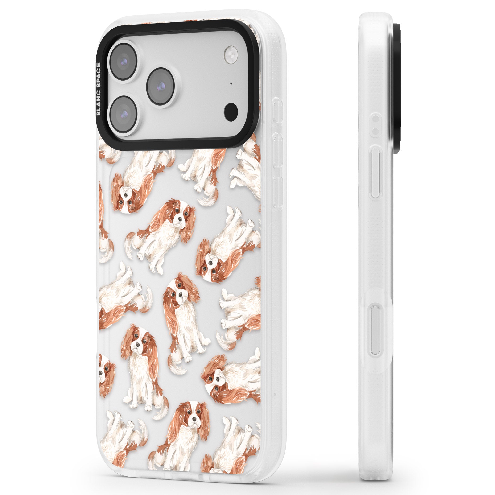Cavalier King Charles Spaniel iPhone 17 Pro Max Impact Air Clear Phone Case Side Profile