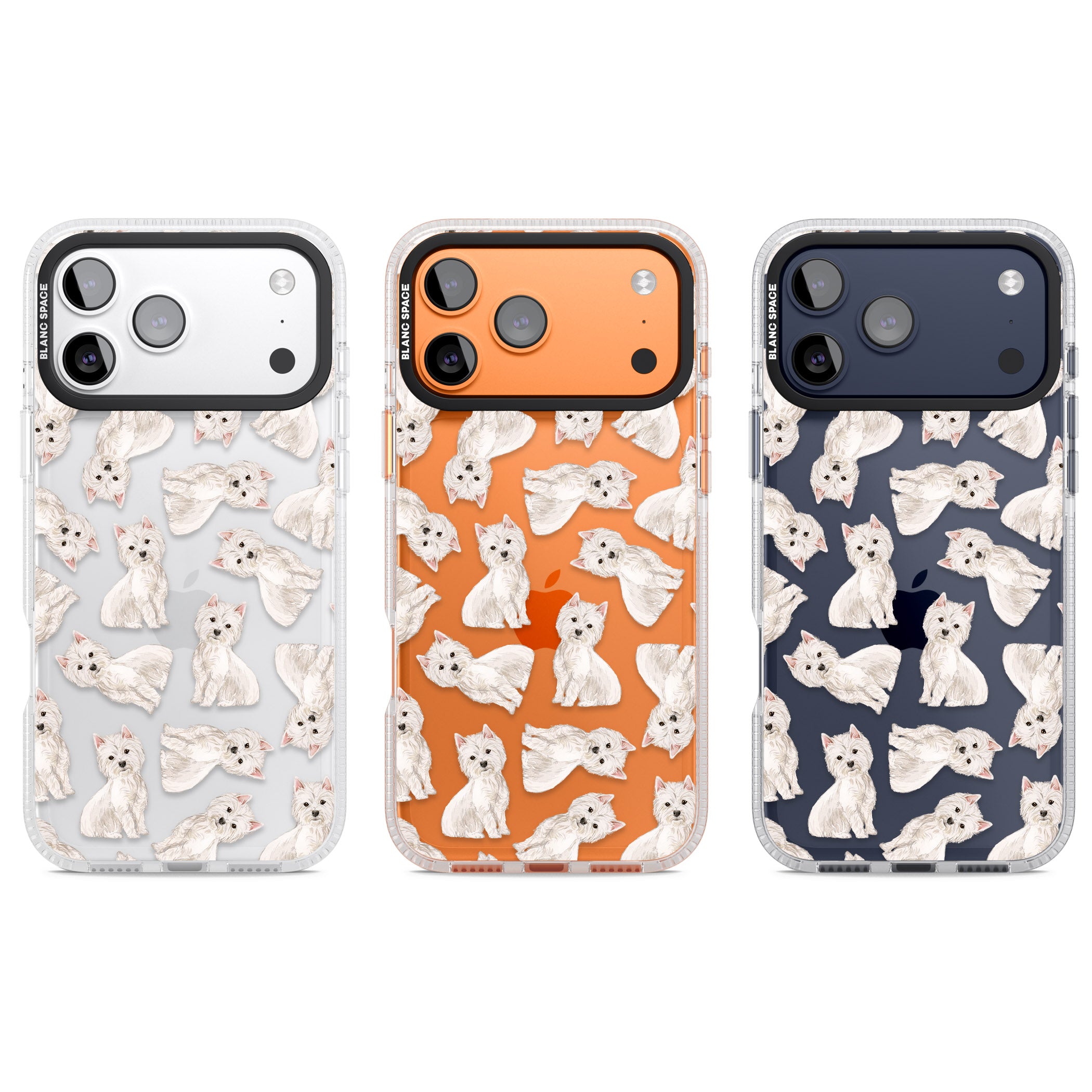 Westie Dog Pattern iPhone 17 Pro Impact Air Clear Phone Case APT Impact Protection