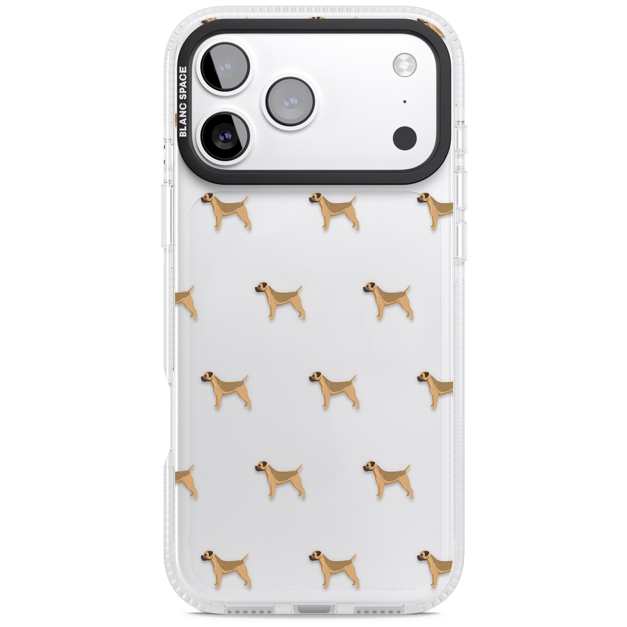 Border Terrier Dog Pattern iPhone 17 Pro Max Impact Air Clear Phone Case