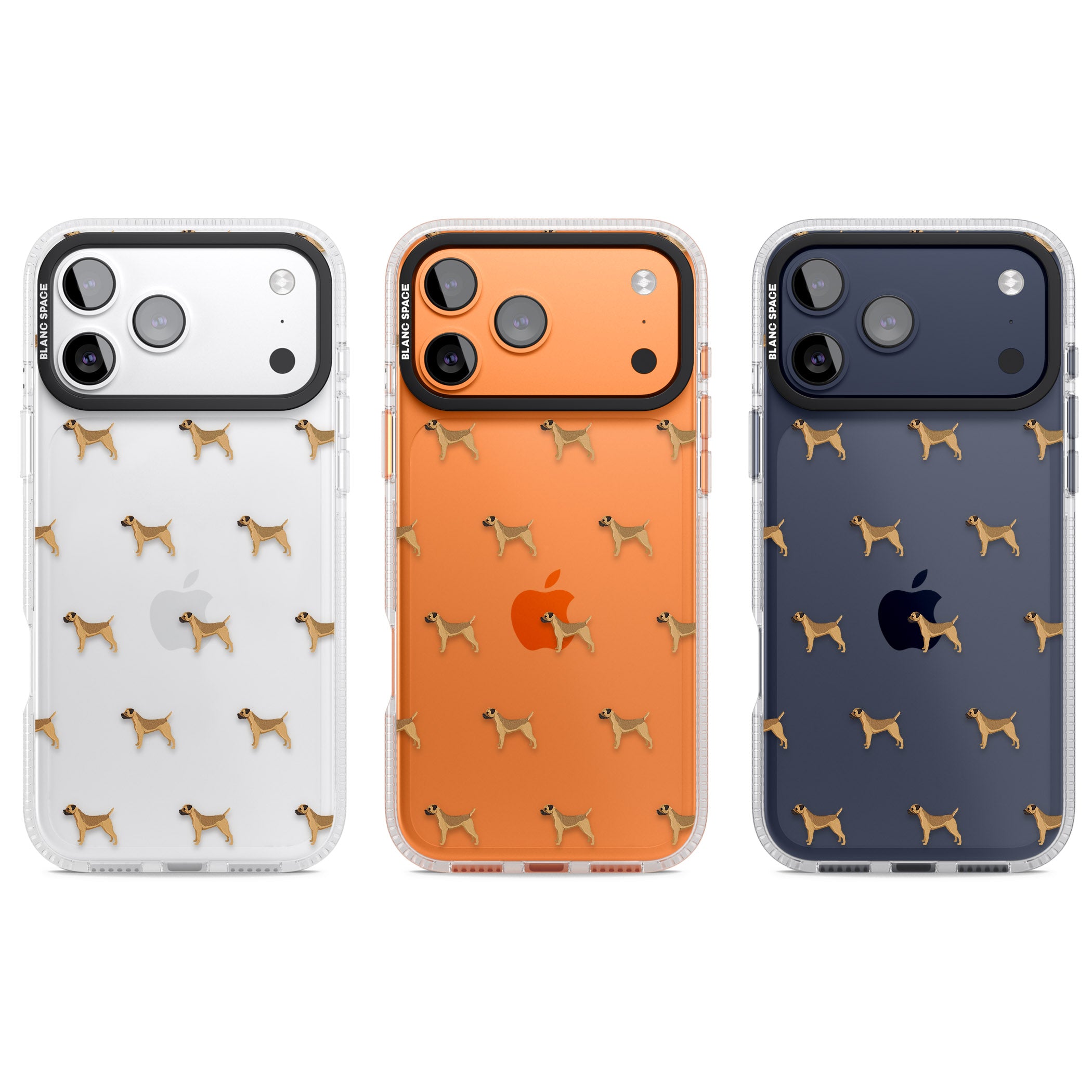 Border Terrier Dog Pattern iPhone 17 Pro Impact Air Clear Phone Case APT Impact Protection