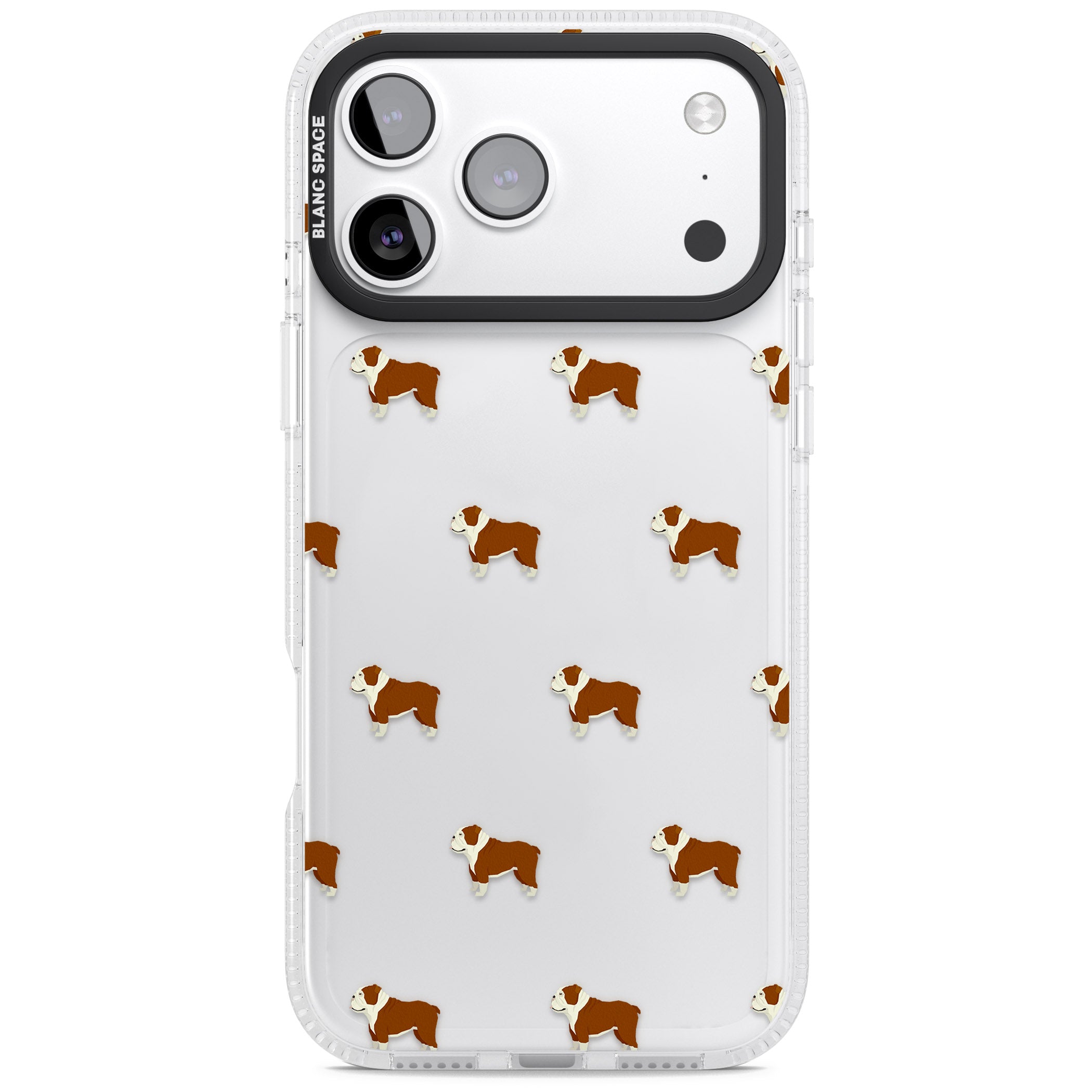 Bulldog Pattern Clear iPhone 17 Pro Max Impact Air Clear Phone Case