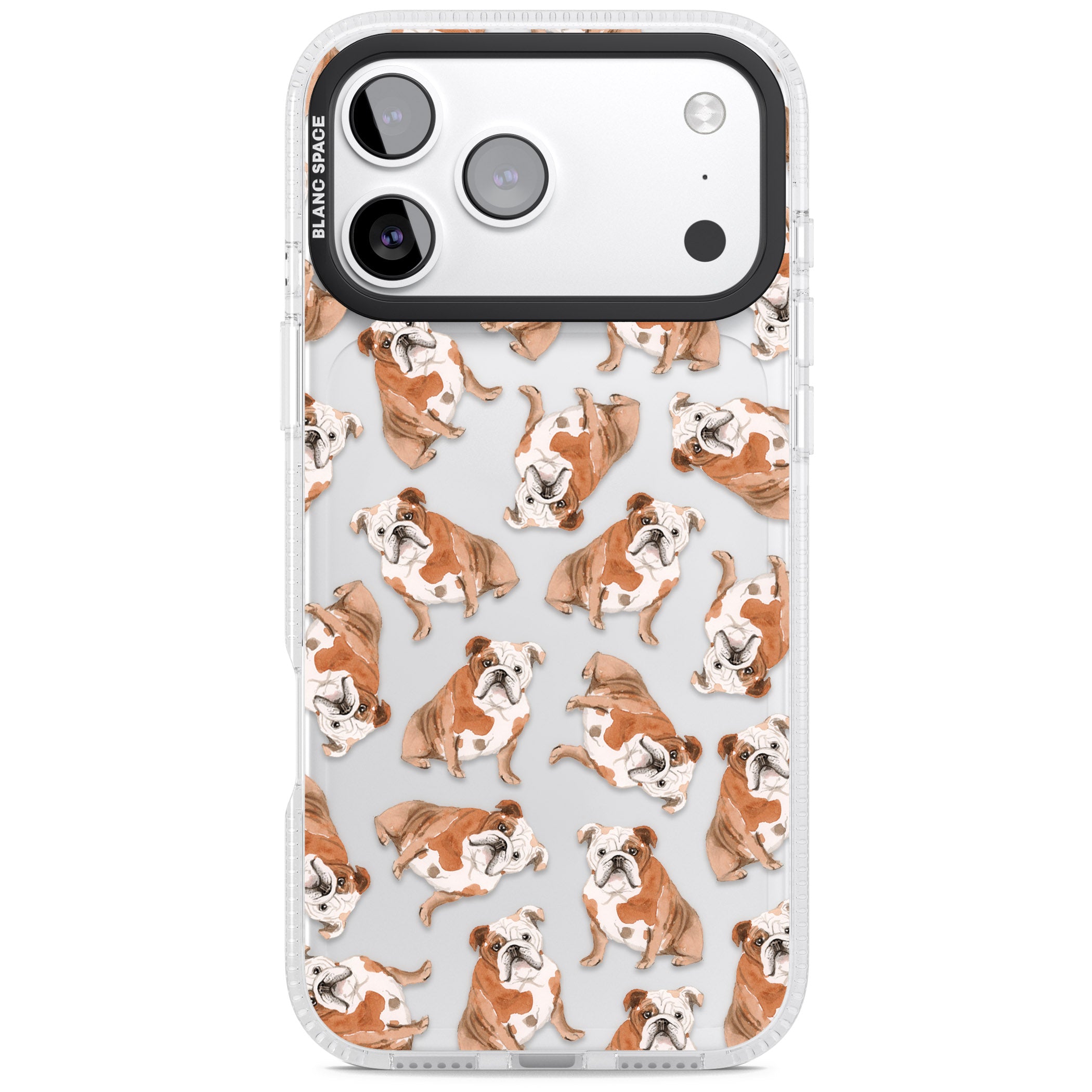 English Bulldog Watercolour Dog Pattern iPhone 17 Pro Max Impact Air Clear Phone Case