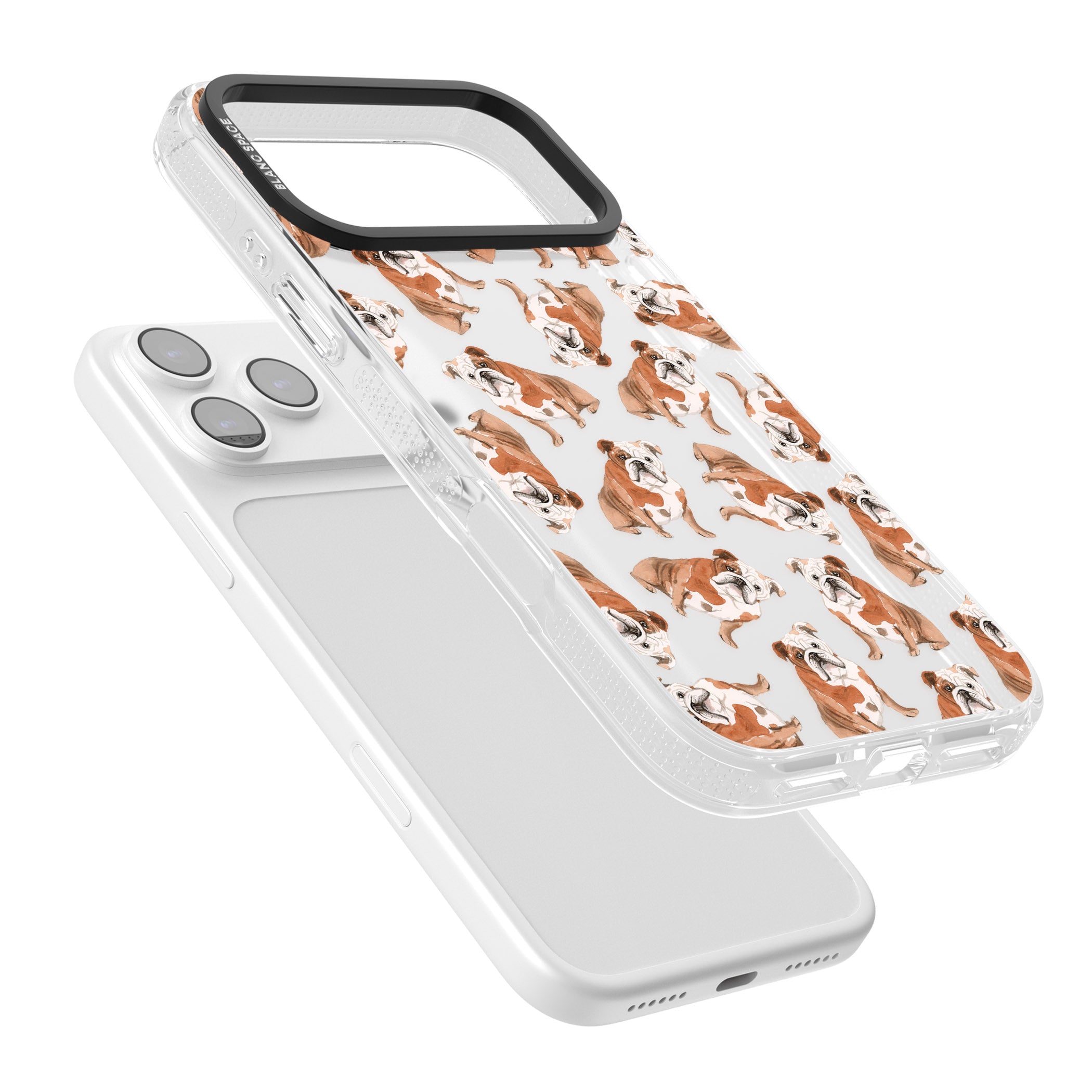 English Bulldog Watercolour Dog Pattern iPhone 17 Pro Max Impact Air Clear Phone Case Colours