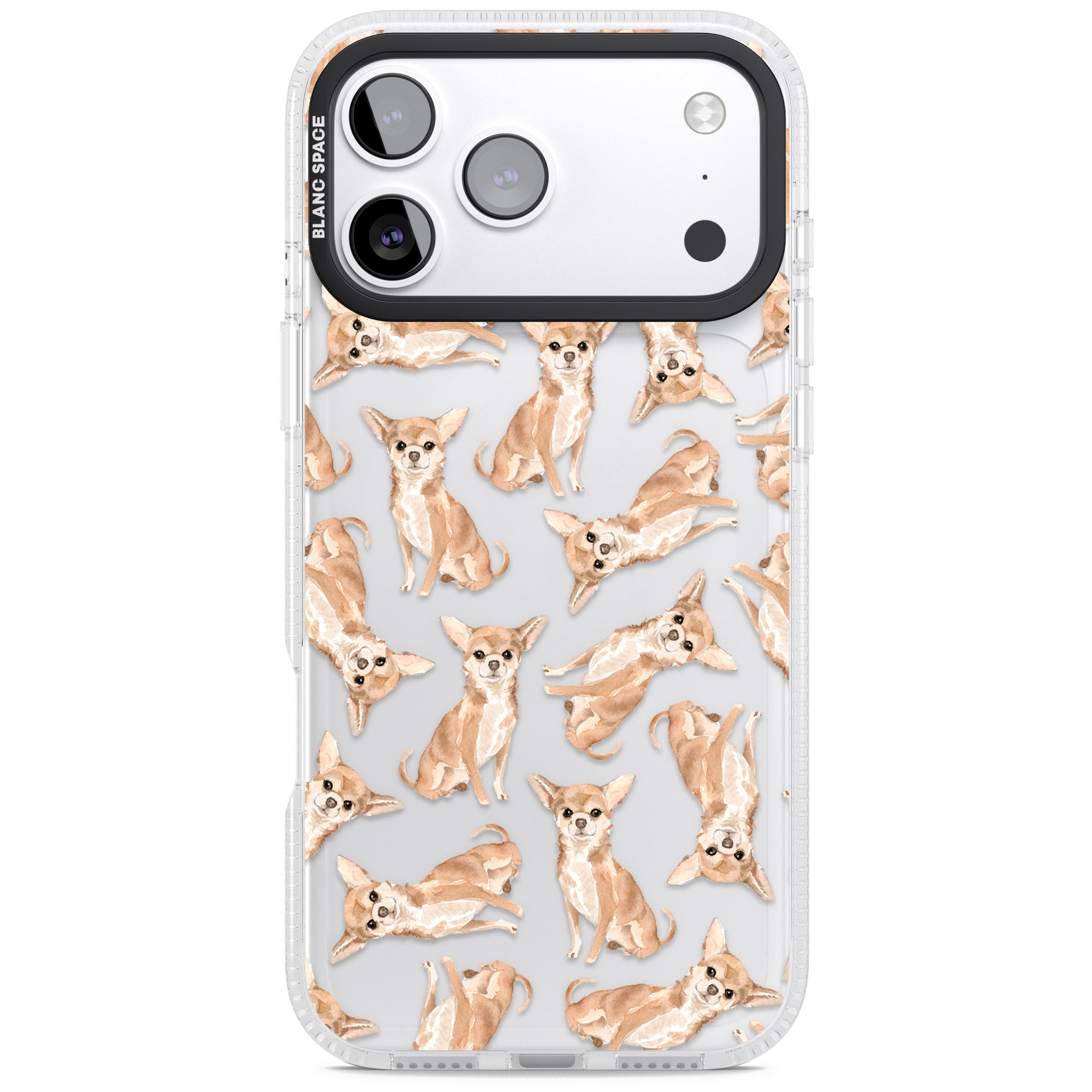 Chihuahua Watercolour Dog Pattern iPhone 17 Pro Max Impact Air Clear Phone Case