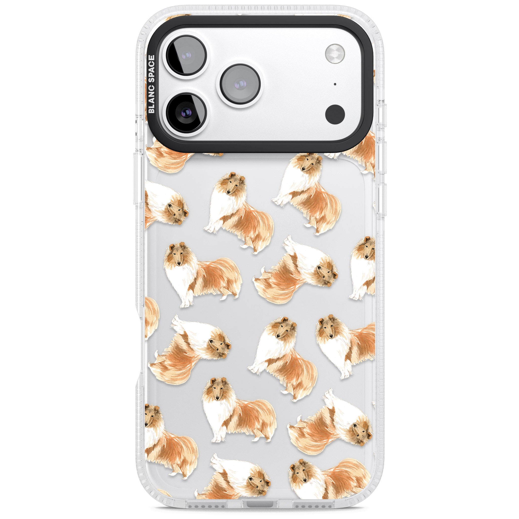 Collie Watercolor iPhone 17 Pro Max Impact Air Clear Phone Case