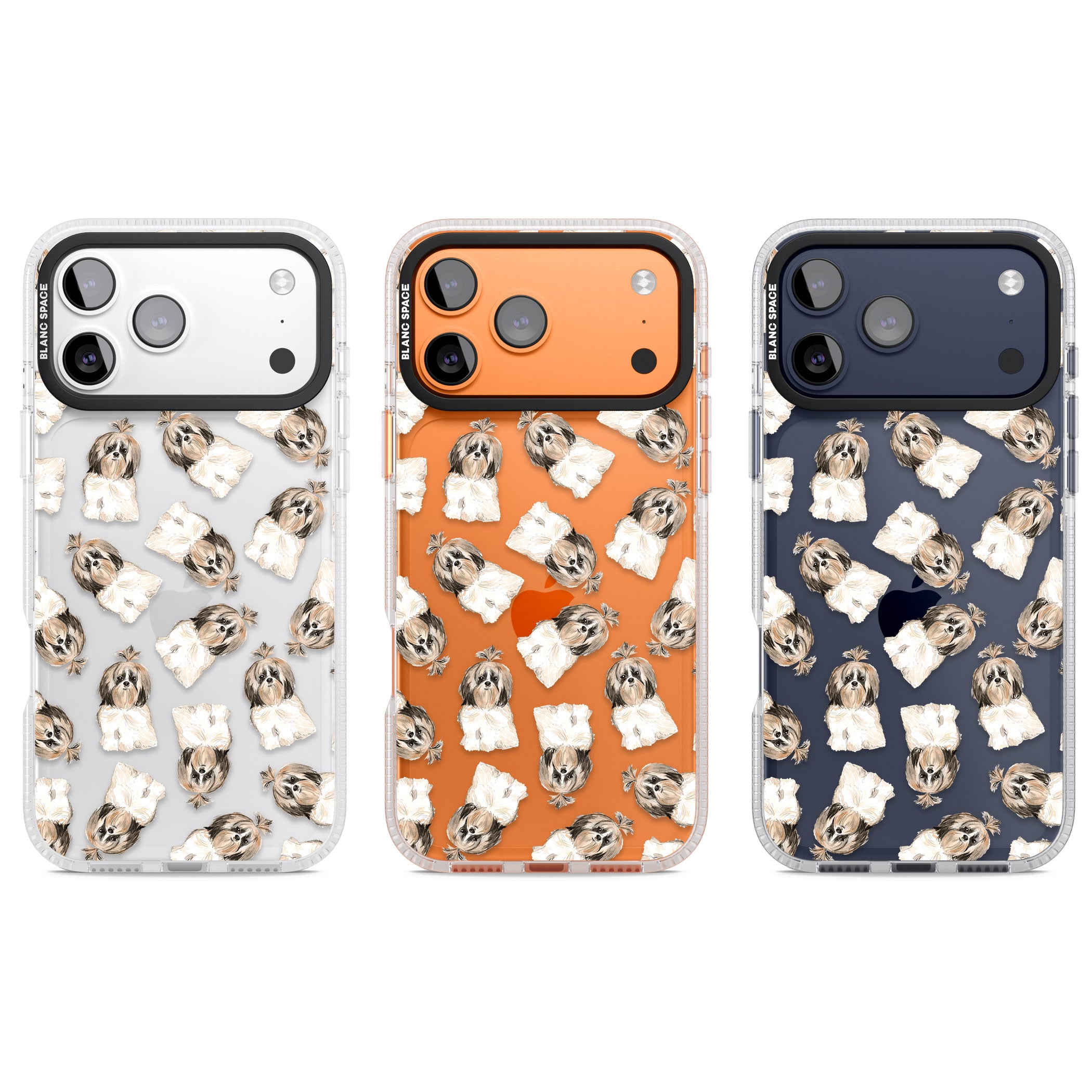 Shih Tzu Pattern Long Hair iPhone 17 Pro Impact Air Clear Phone Case APT Impact Protection