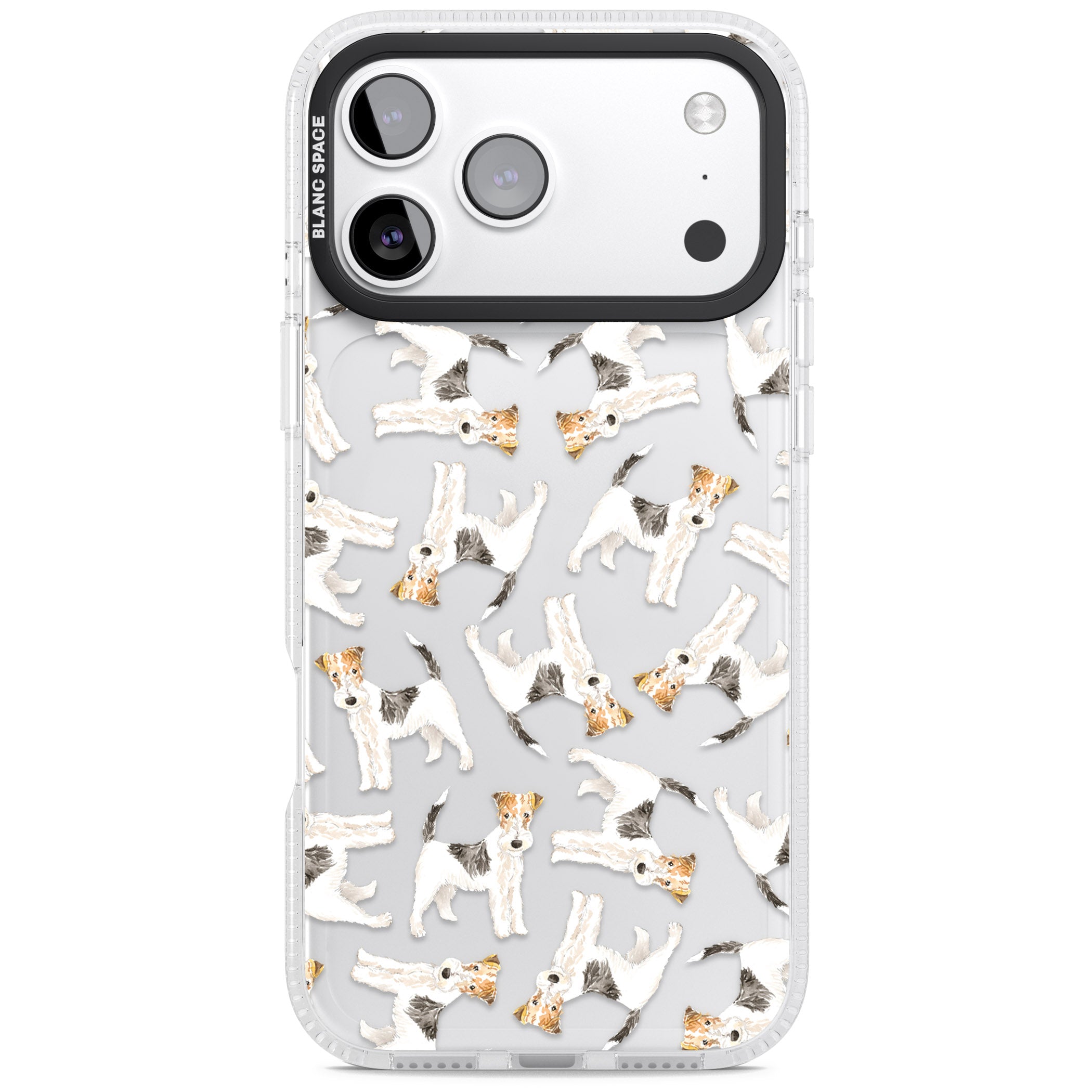 Wire Haired Fox Terrier Dog Pattern iPhone 17 Pro Max Impact Air Clear Phone Case