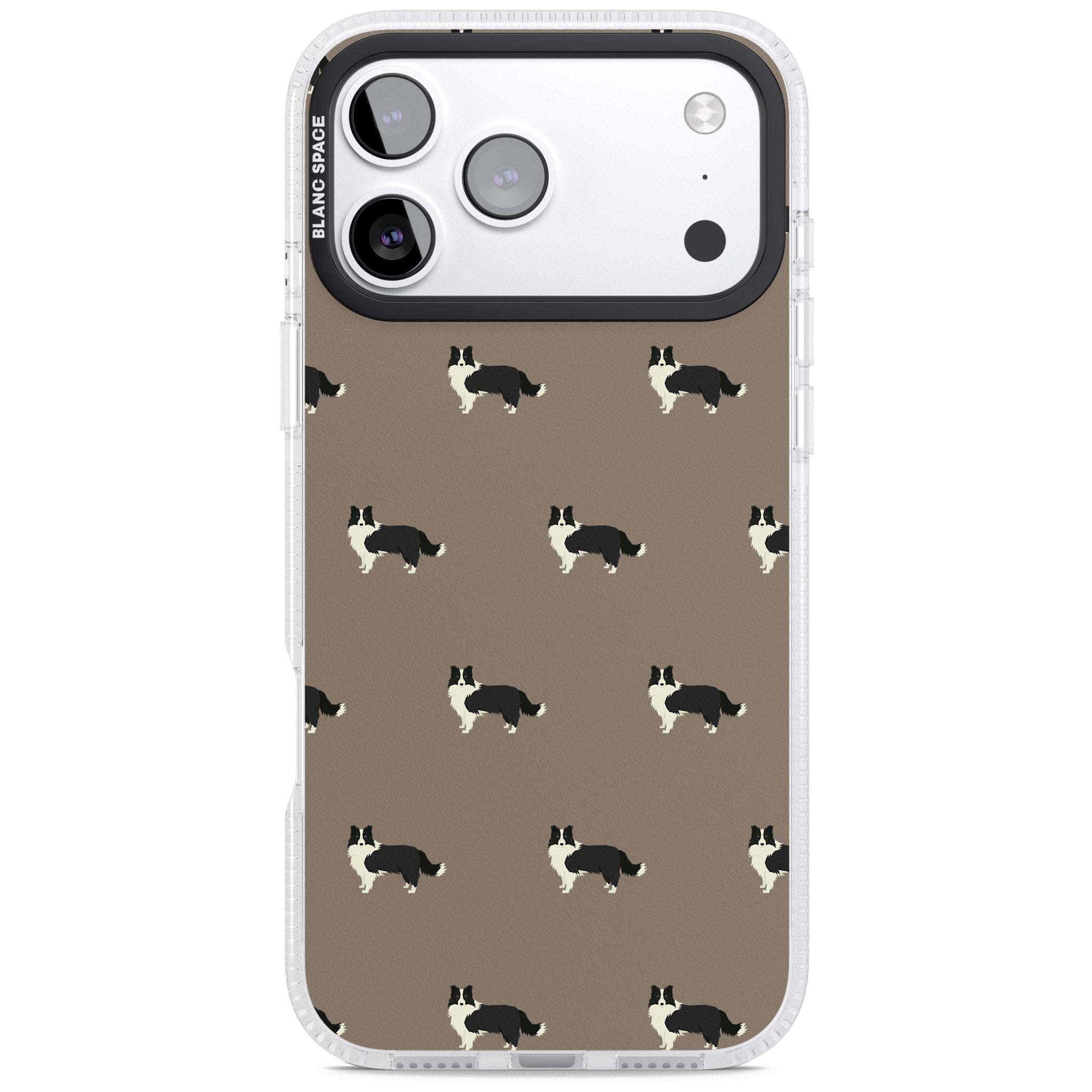 Border Collie Pattern Classic iPhone 17 Pro Max Impact Air Clear Phone Case