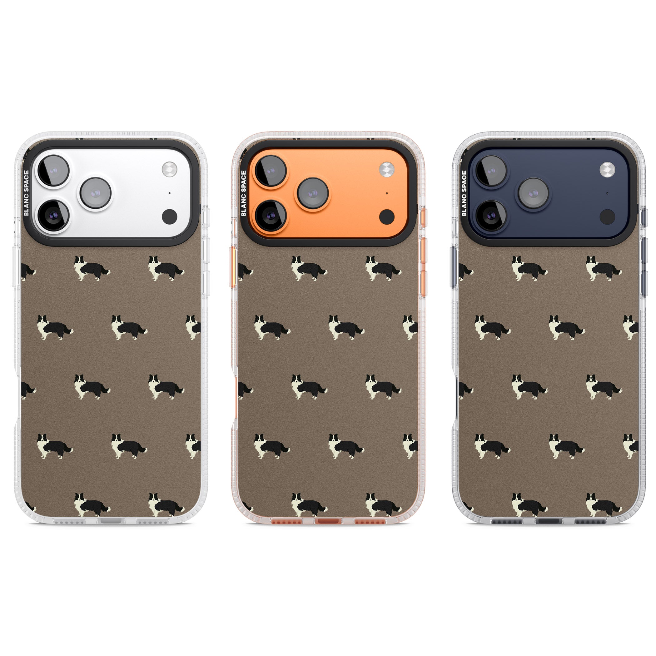 Border Collie Pattern Classic iPhone 17 Pro Impact Air Clear Phone Case APT Impact Protection