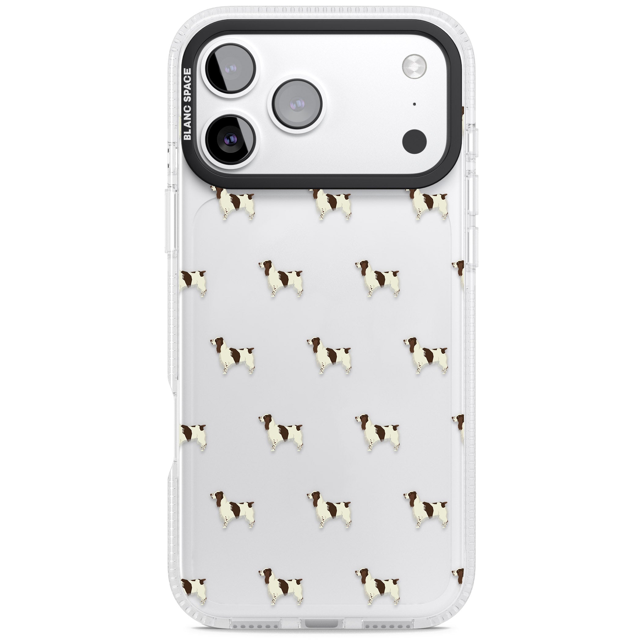Spaniel Pattern iPhone 17 Pro Max Impact Air Clear Phone Case