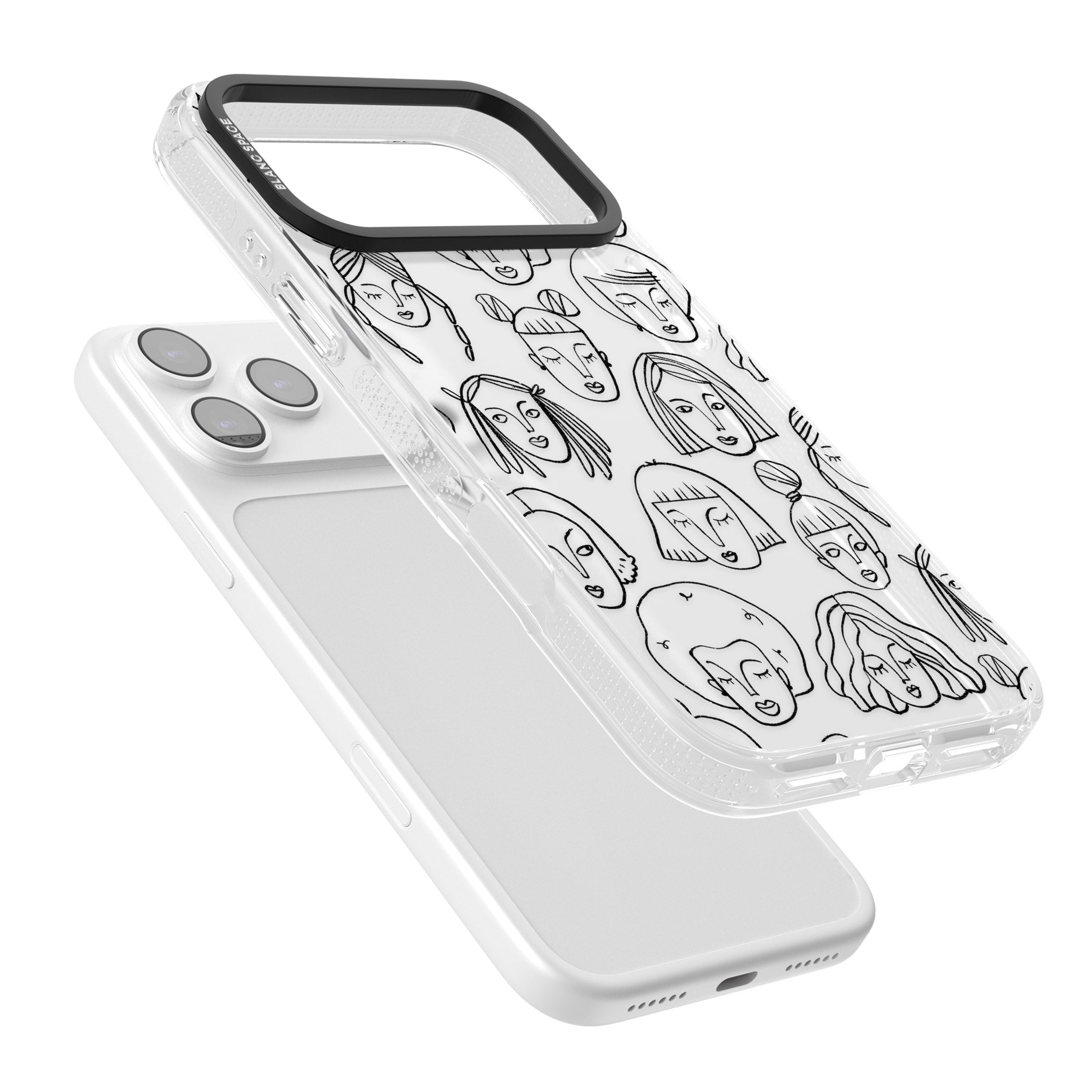 Doodle Face iPhone 17 Pro Max Impact Air Clear Phone Case Colours