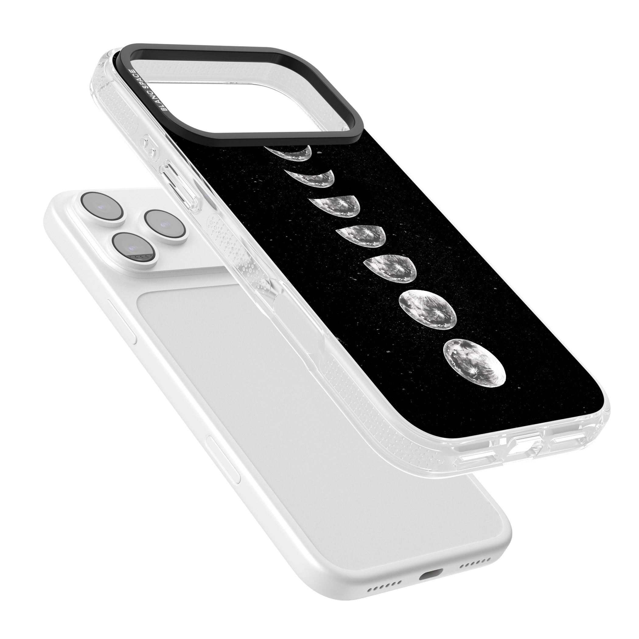 Light Watercolour Moons iPhone 17 Pro Max Impact Air Clear Phone Case Colours