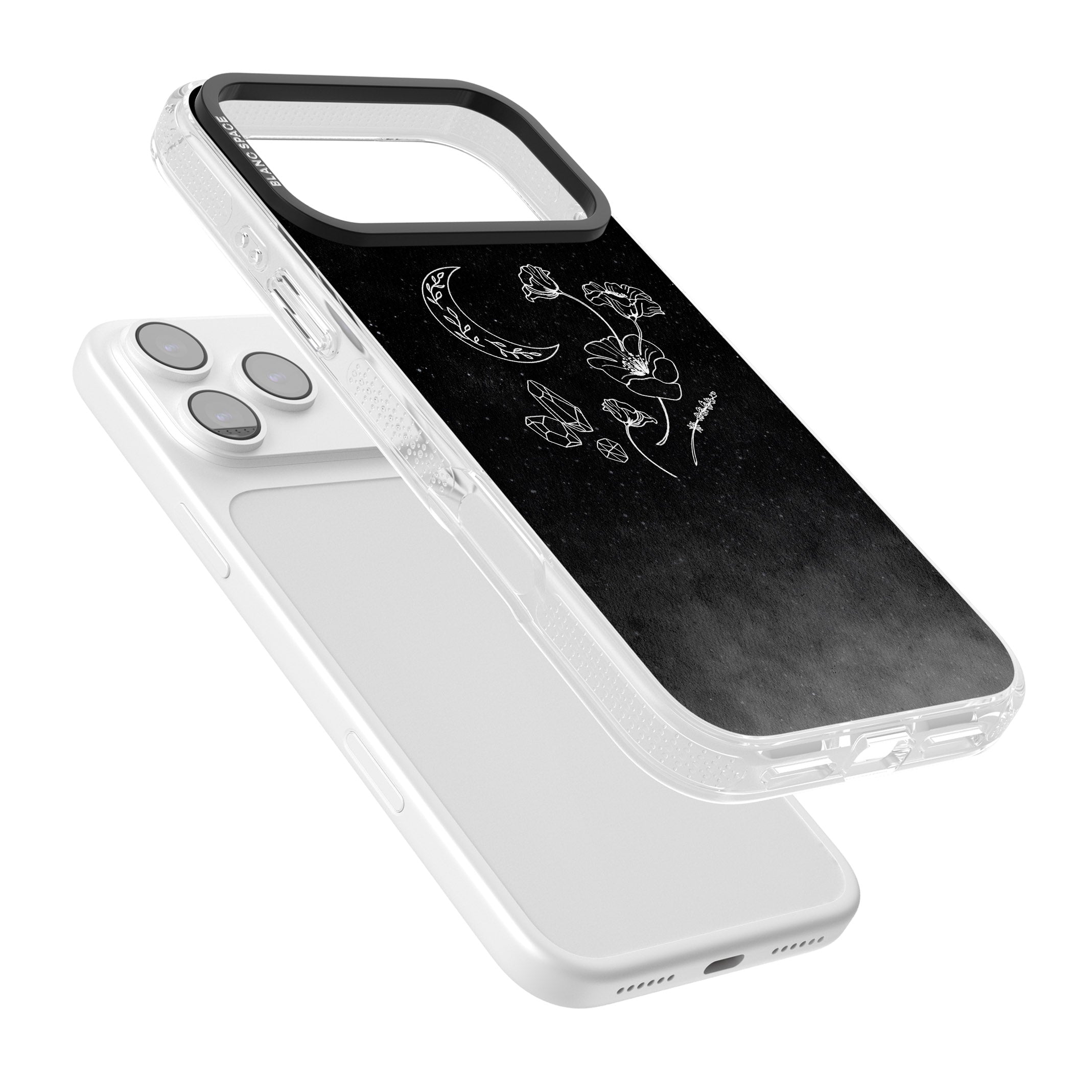 Midnight Moon Botanic iPhone 17 Pro Max Impact Air Clear Phone Case Colours