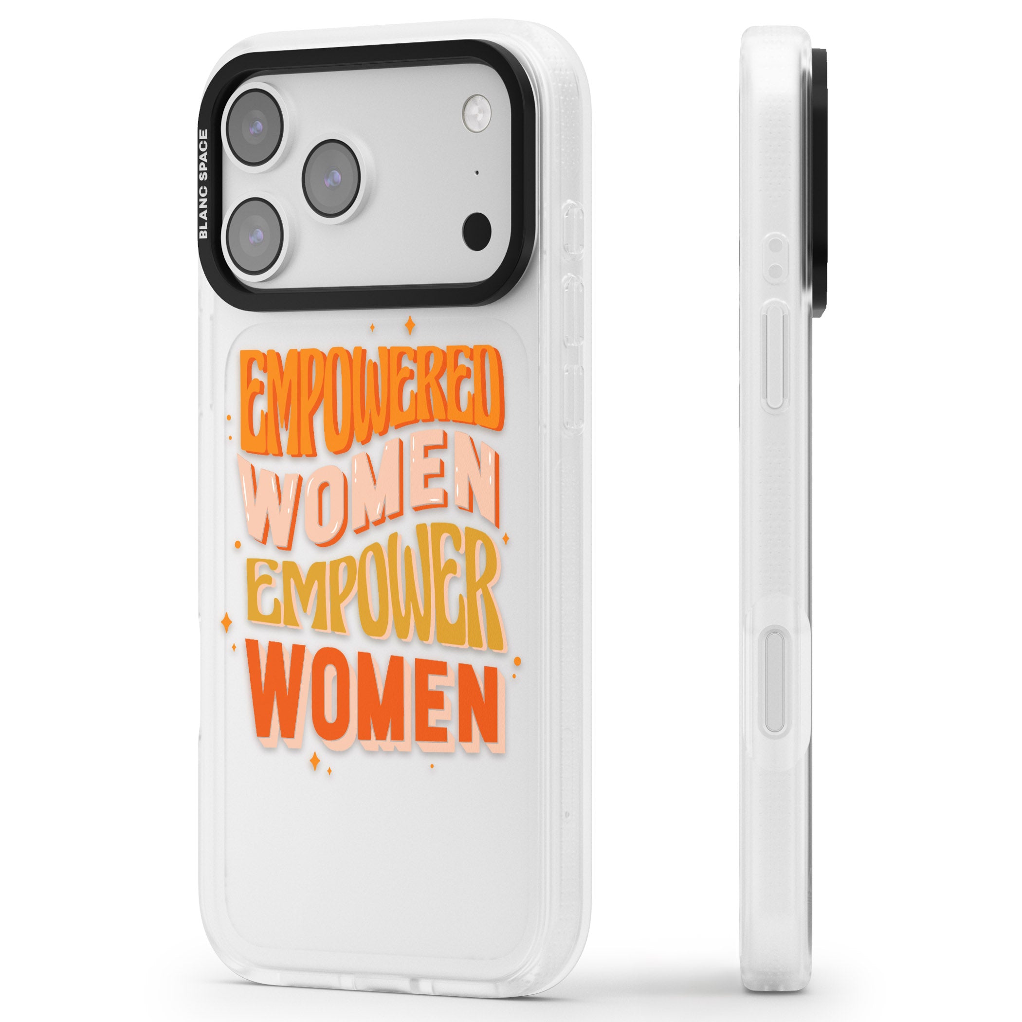 Empowered Women iPhone 17 Pro Max Impact Air Clear Phone Case Side Profile