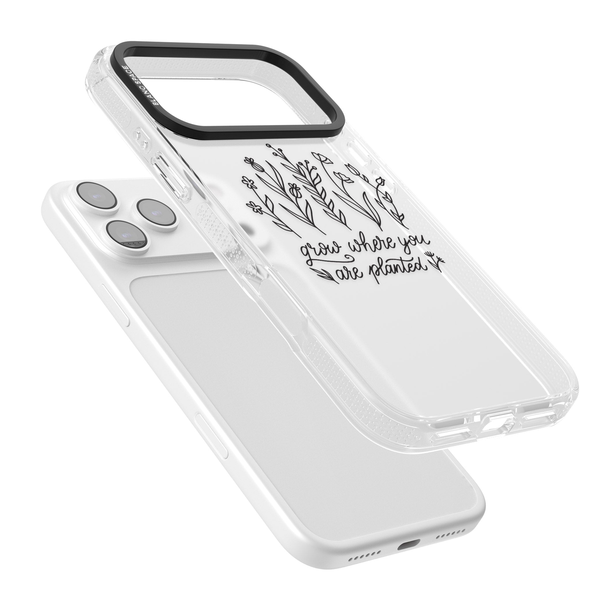 Grow Where You Are Planted iPhone 17 Pro Max Impact Air Clear Phone Case Colours