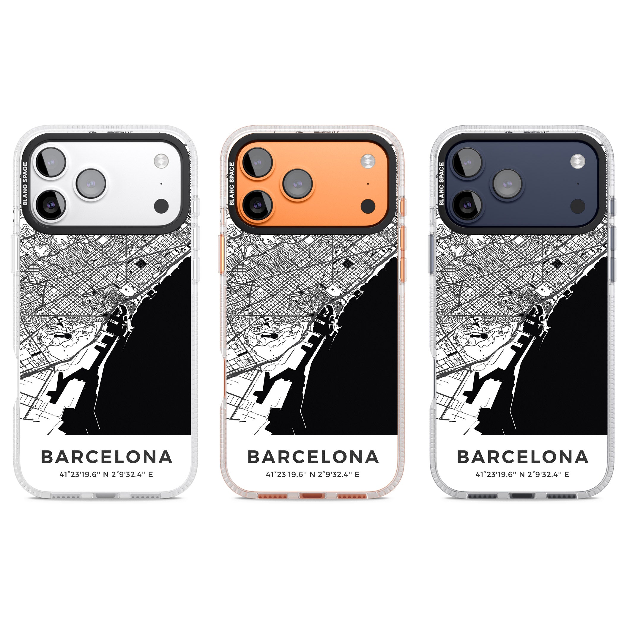 Barcelona Map iPhone 17 Pro Impact Air Clear Phone Case APT Impact Protection
