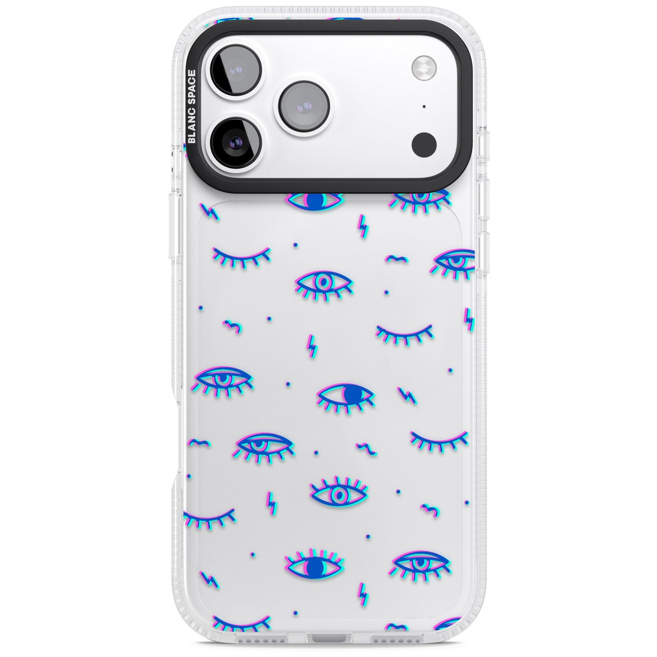 Duotone Psychedelic Eyes iPhone 17 Pro Max Impact Air Clear Phone Case