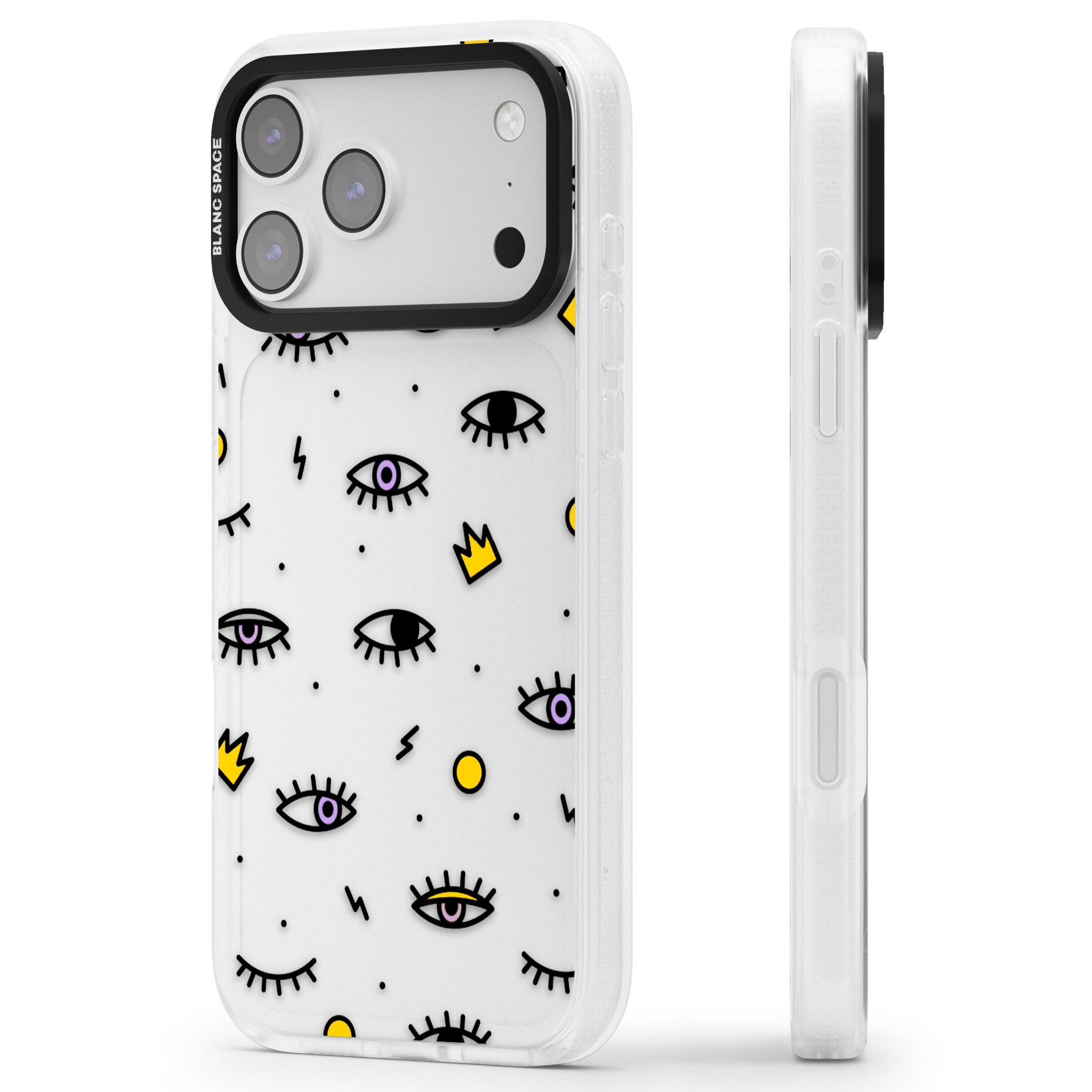 Eyes & Lips Icons iPhone 17 Pro Max Impact Air Clear Phone Case Side Profile