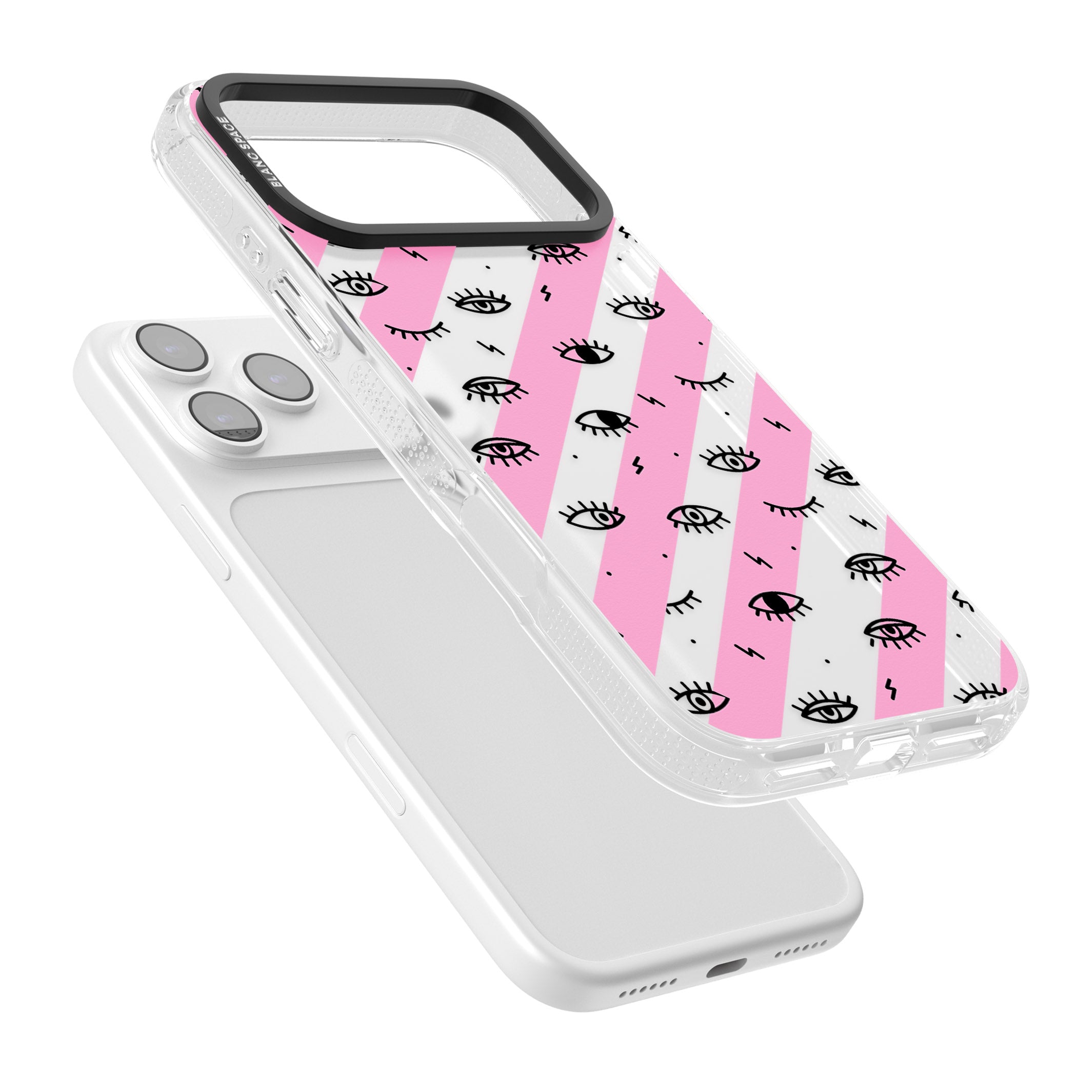 Pink Stripe Eyes iPhone 17 Pro Max Impact Air Clear Phone Case Colours