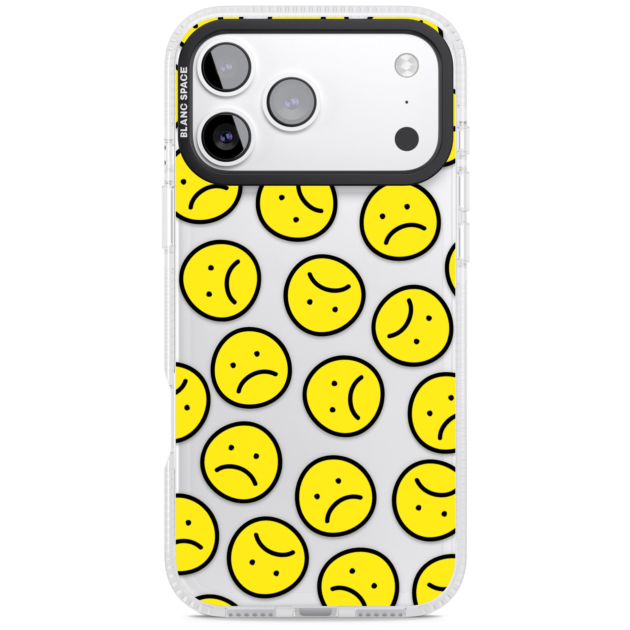 Sad Face Clear Pattern iPhone 17 Pro Max Impact Air Clear Phone Case