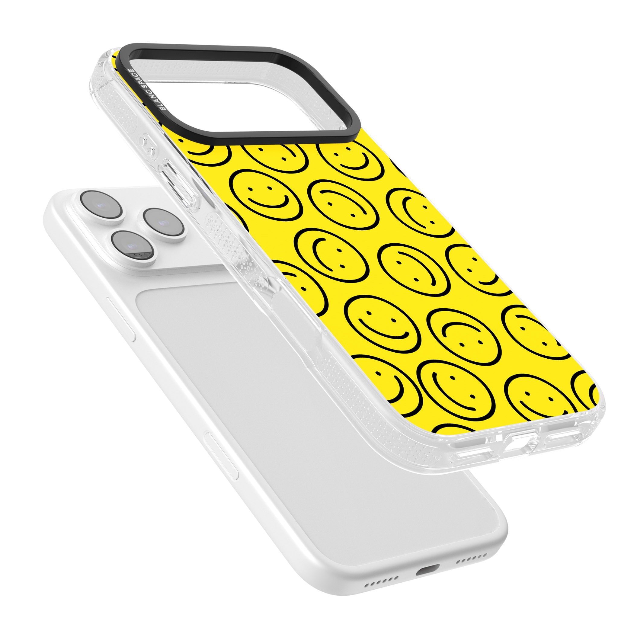 Happy Face Pattern iPhone 17 Pro Max Impact Air Clear Phone Case Colours