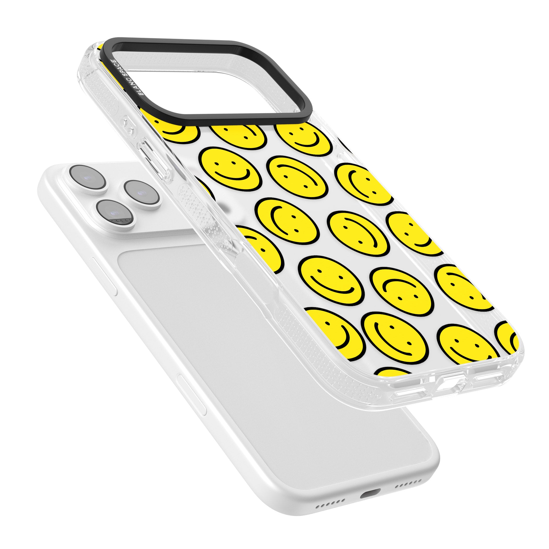 Smiley Face Pattern iPhone 17 Pro Max Impact Air Clear Phone Case Colours