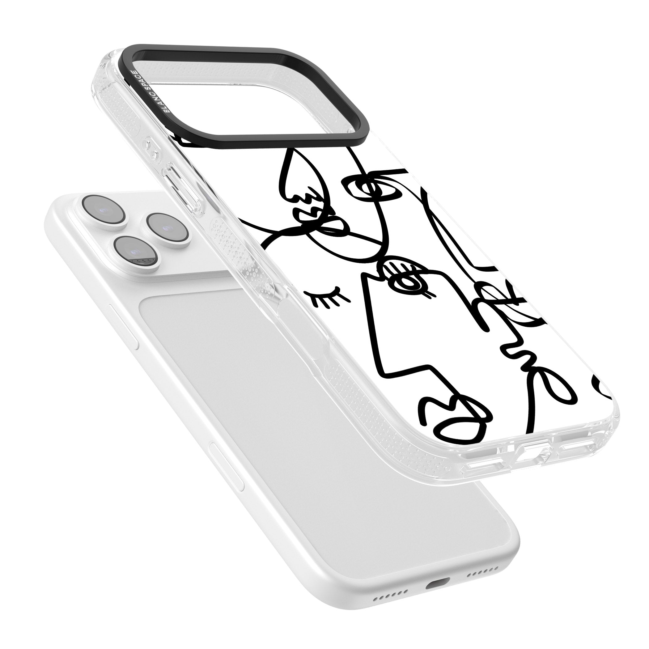 Abstract Line Art Black White iPhone 17 Pro Max Impact Air Clear Phone Case Colours