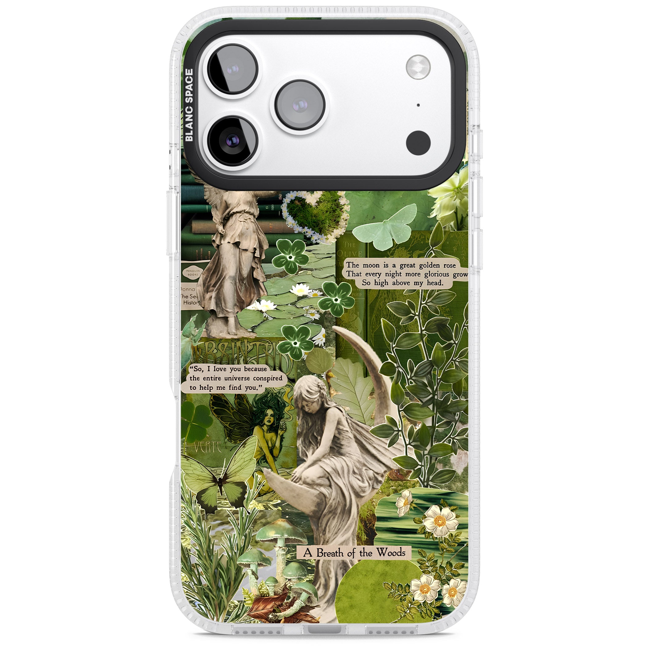 Enchanted Forest Green iPhone 17 Pro Max Impact Air Clear Phone Case
