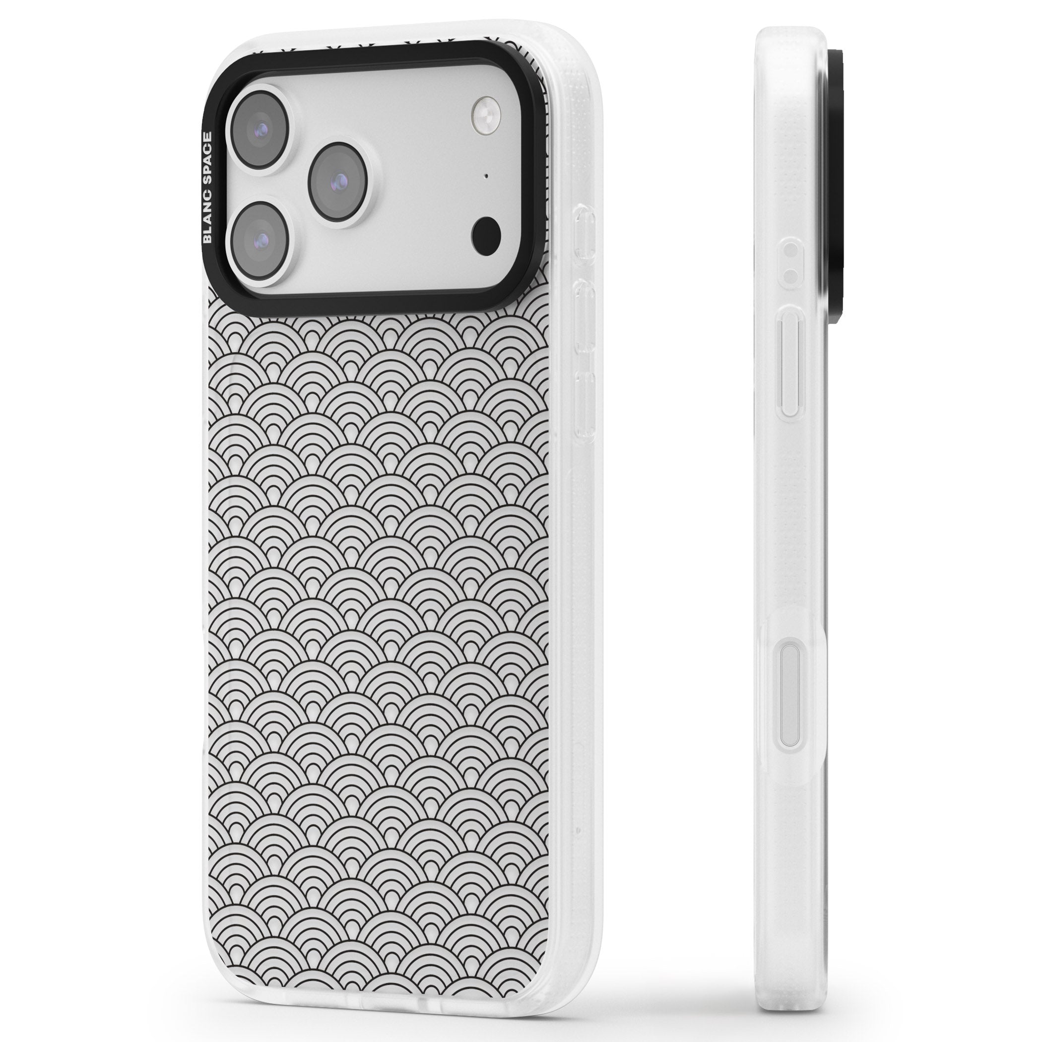 Scalloped Waves iPhone 17 Pro Max Impact Air Clear Phone Case Side Profile