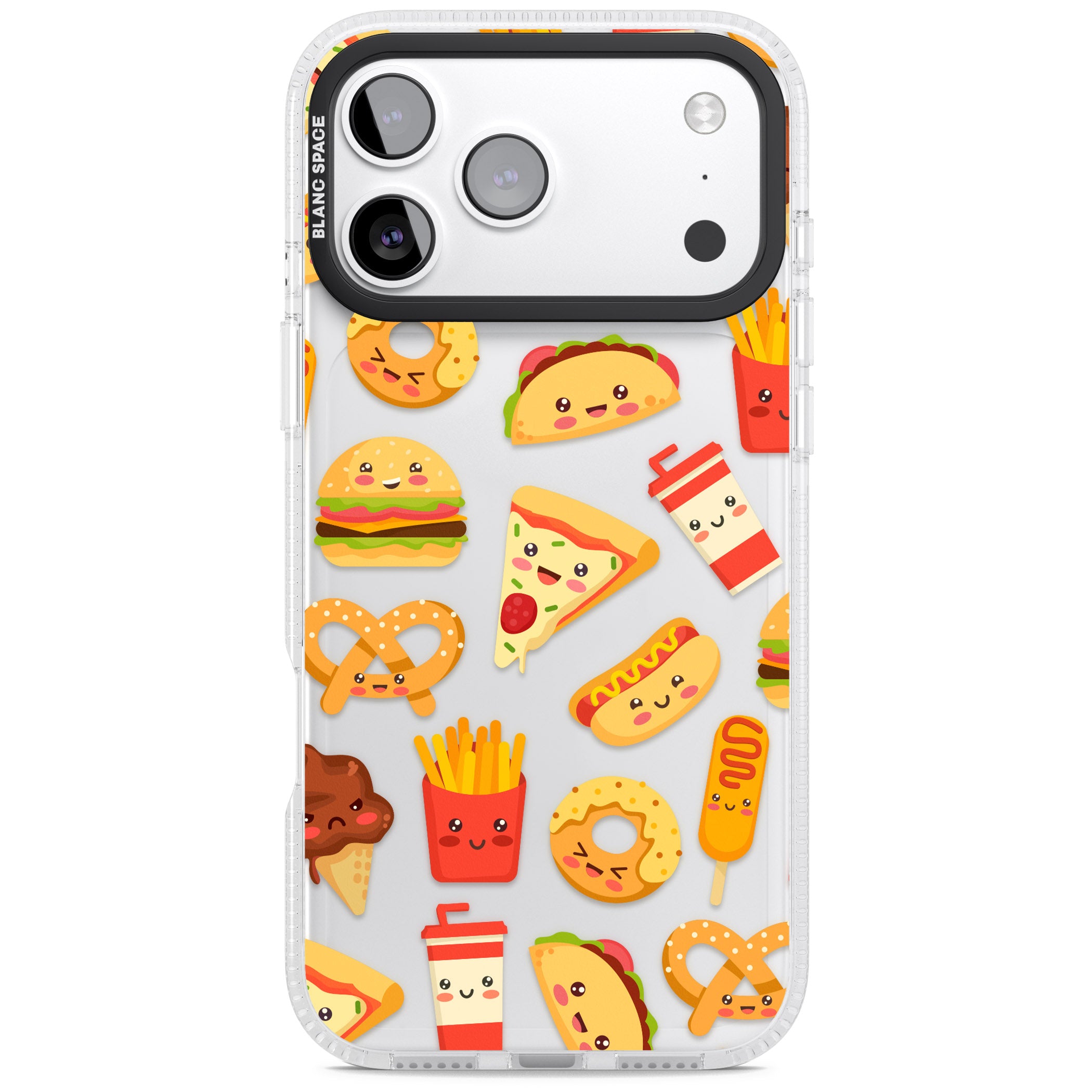 Fast Food Patterns Kawaii Fast Food Mix iPhone 17 Pro Max Impact Air Clear Phone Case