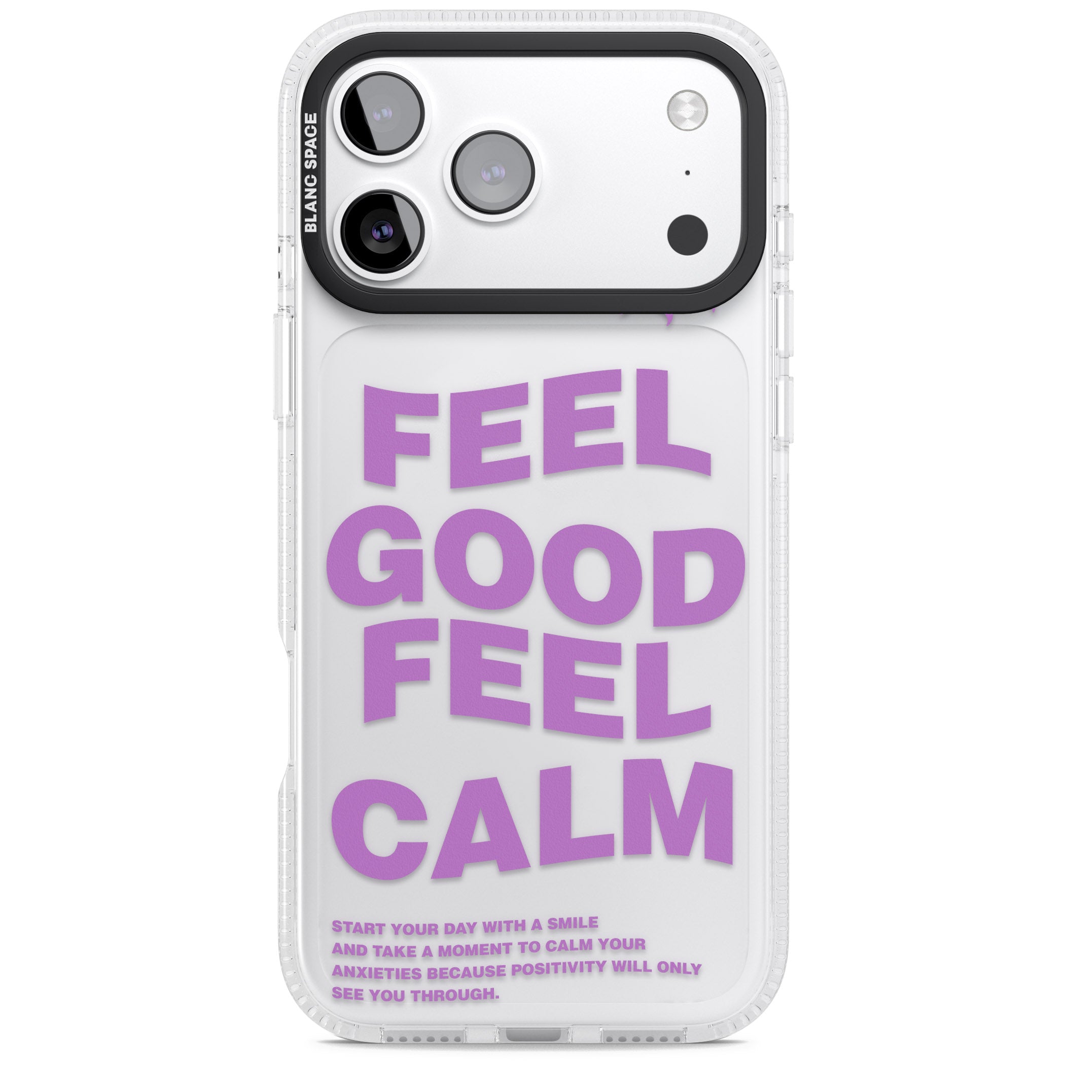 Feel Good Feel Calm (Purple) iPhone 17 Pro Max Impact Air Clear Phone Case