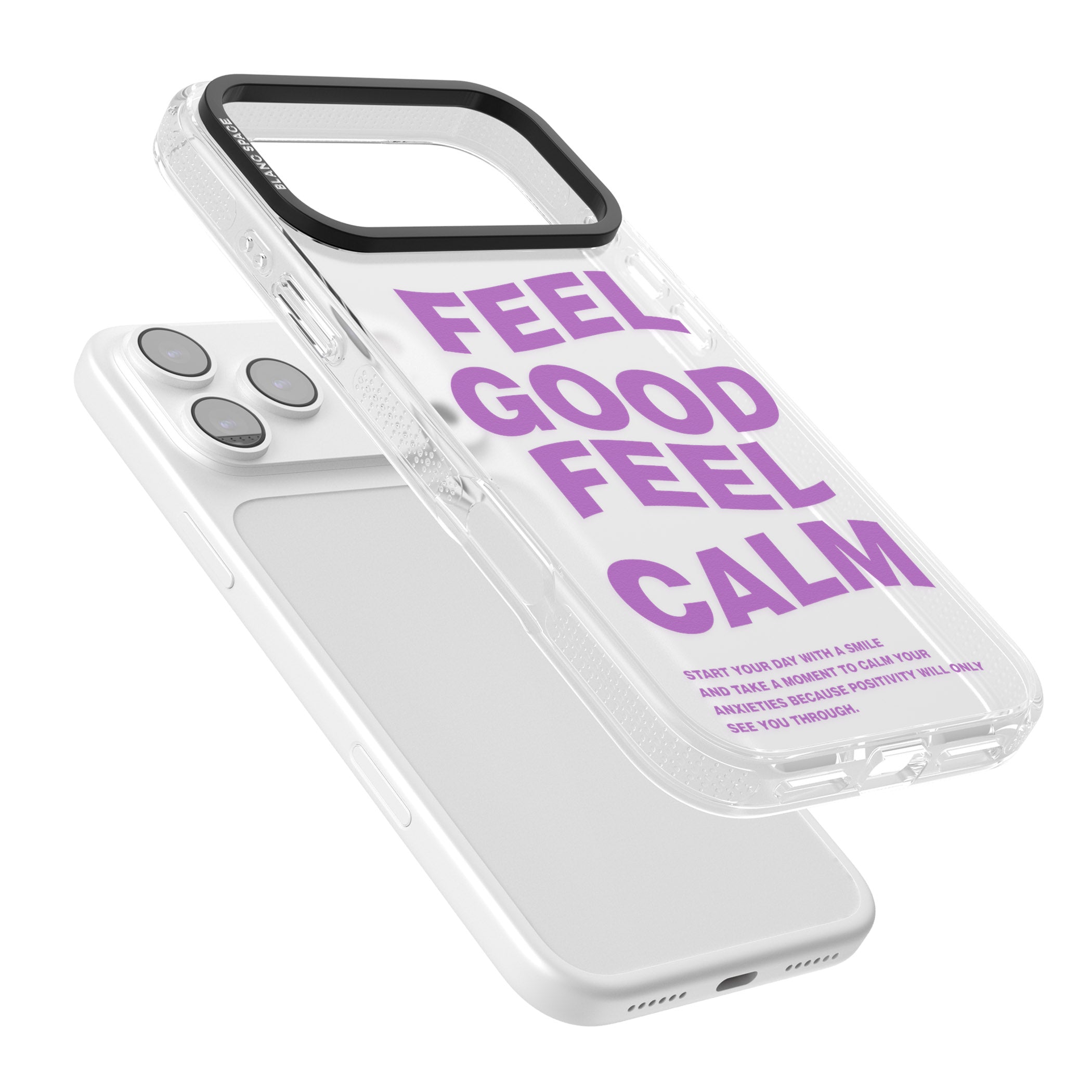 Feel Good Feel Calm (Purple) iPhone 17 Pro Max Impact Air Clear Phone Case Colours