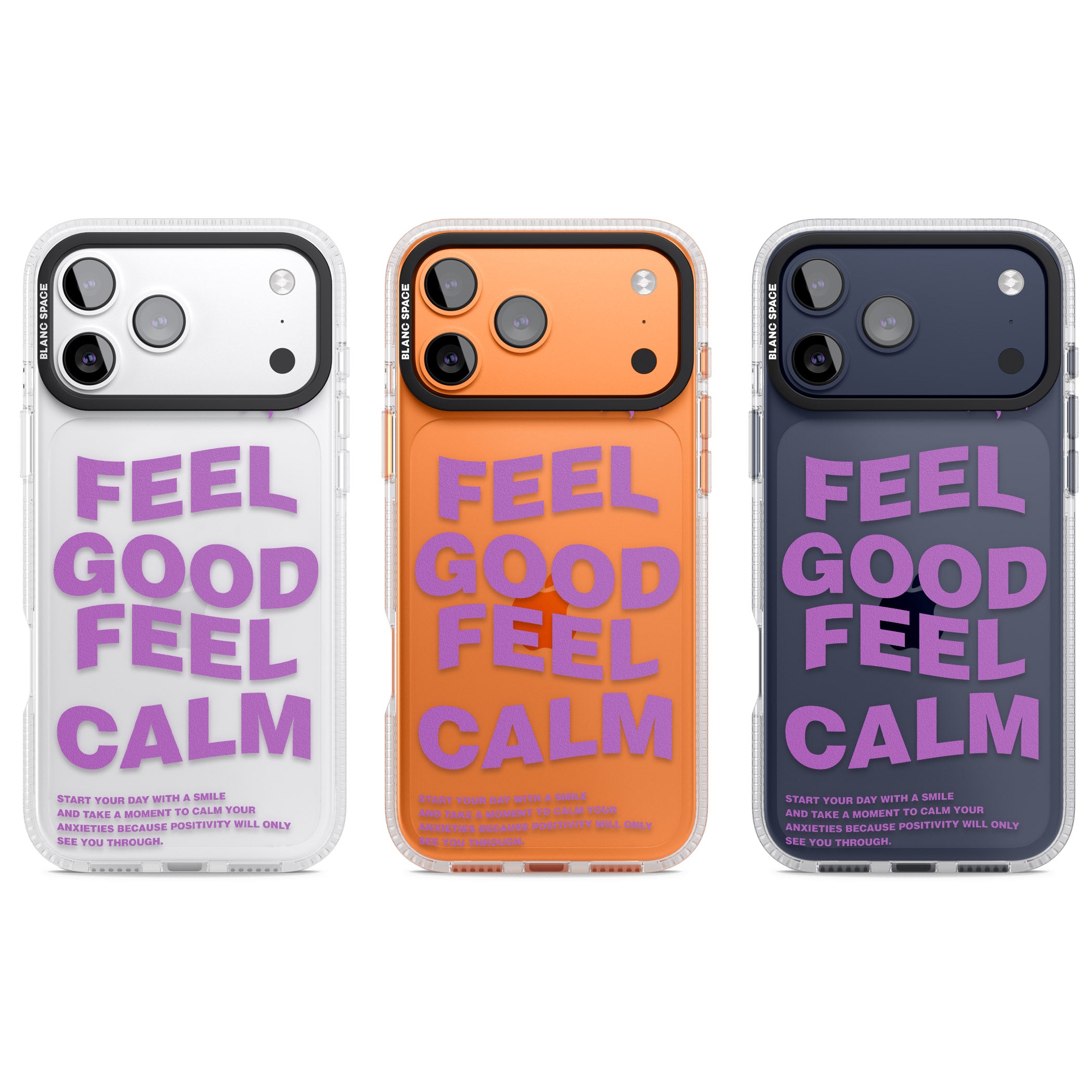 Feel Good Feel Calm (Purple) iPhone 17 Pro Impact Air Clear Phone Case APT Impact Protection